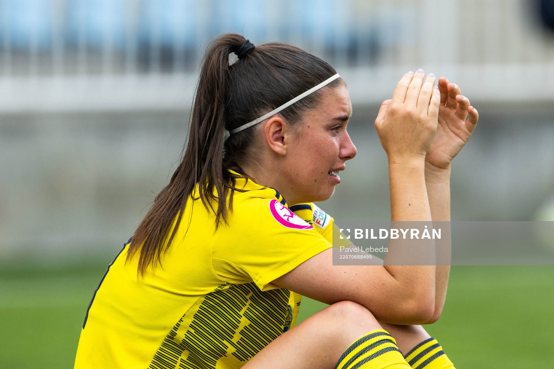 Emilia Pelgander of Sweden looks dejected