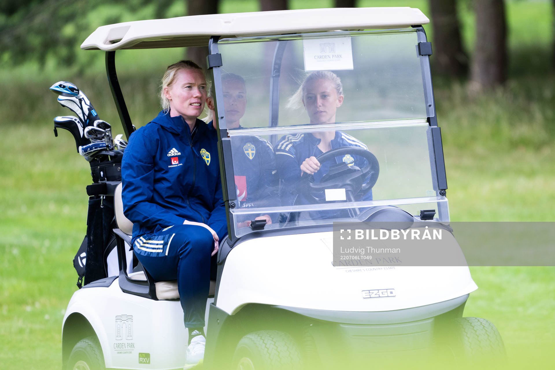 Goalkeeper Hedvig Lindahl and Rebecka Blomqvist of Sweden