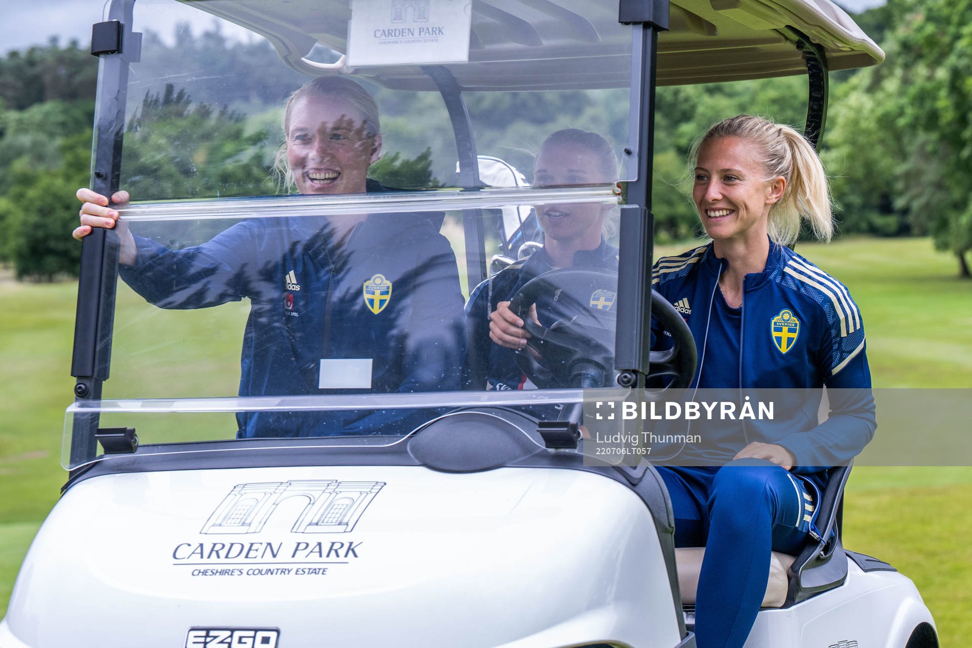 Goalkeeper Hedvig Lindahl, Jonna Andersson and Rebecka
