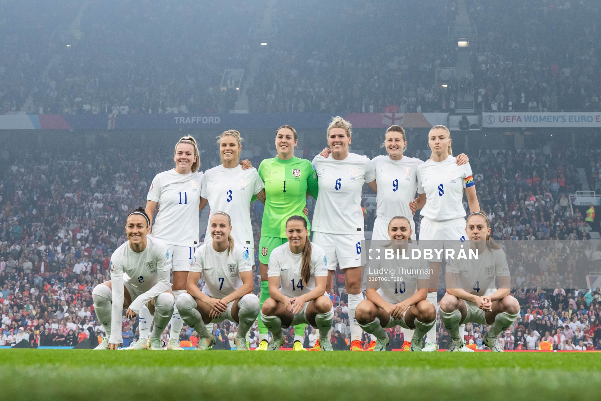 The starting eleven of England
