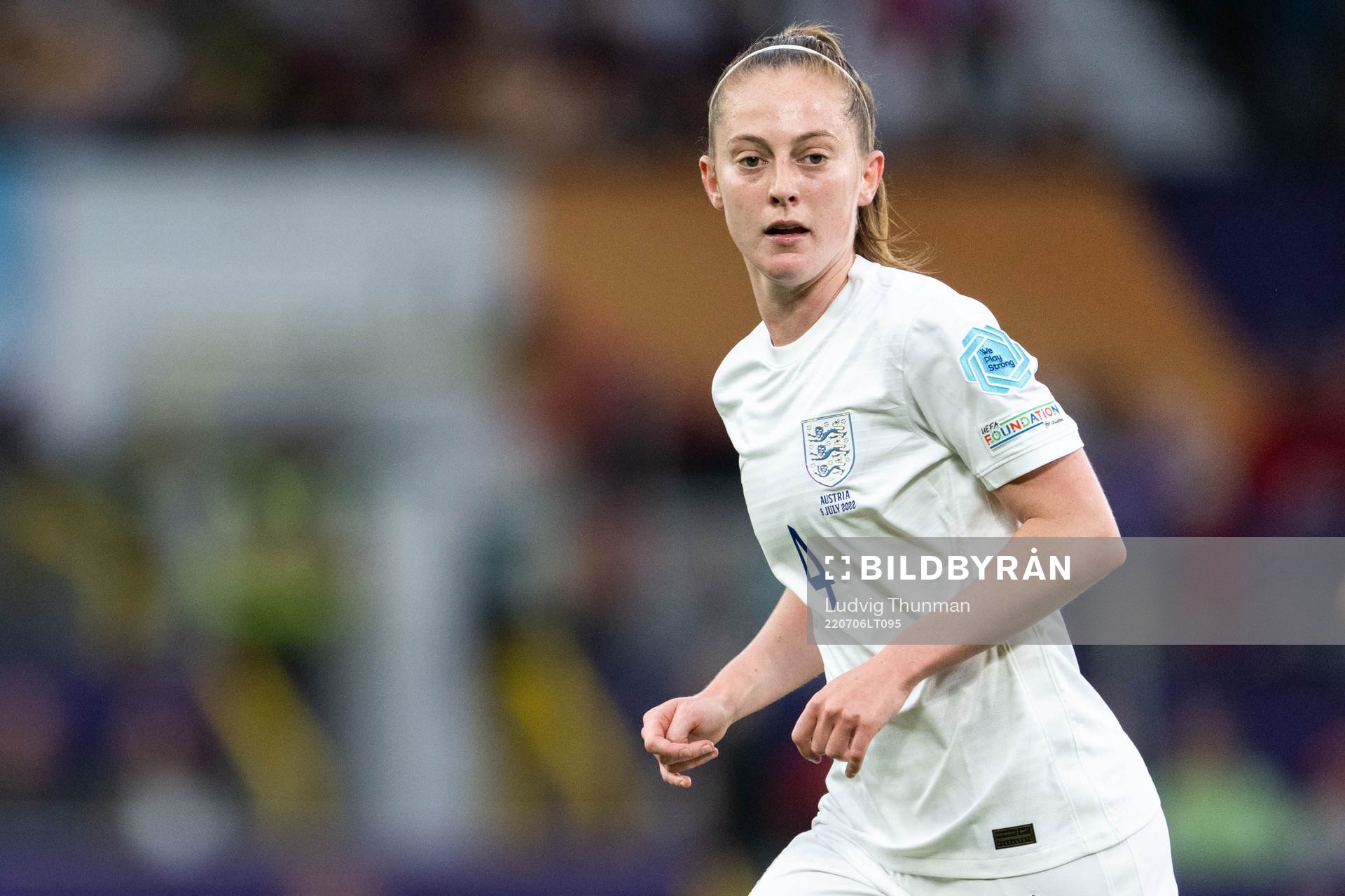 Keira Walsh of England during the UEFA Women's Euro 2022 group stage match between England and Austria on July 6, 2022 in Manchester.