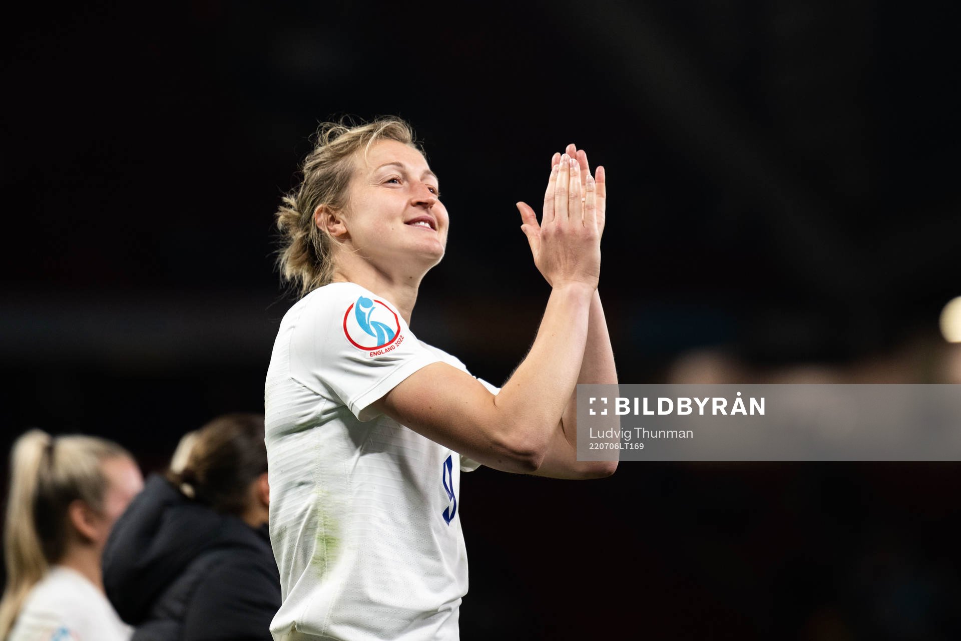 Ellen White of England celebrates