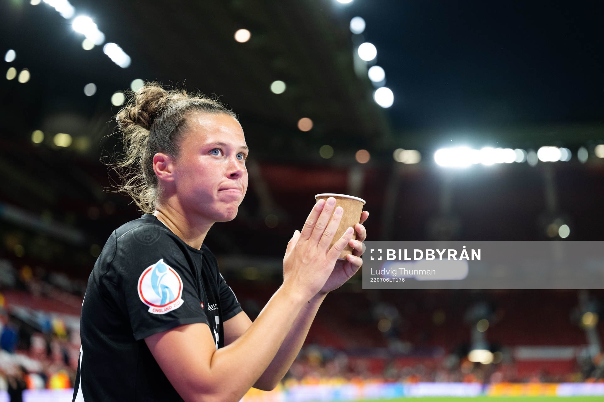 Nicole Billa of Austria after the UEFA Women's Euro 2022 group stage match between England and Austria on July 6, 2022 in Manchester.
