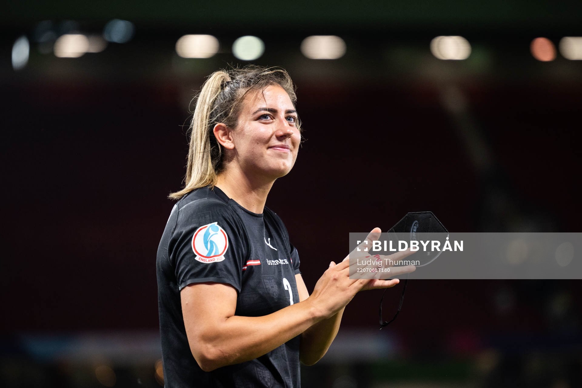 Marina Georgieva of Austria after the UEFA Women's Euro 2022 group stage match between England and Austria on July 6, 2022 in Manchester.