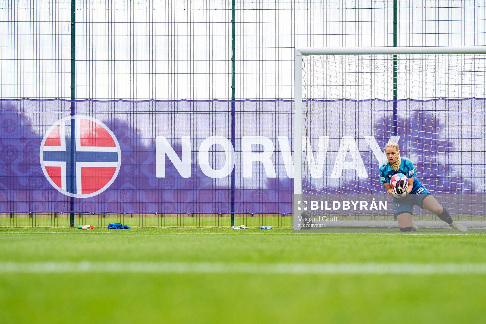 Goalkeeper Guro Pettersen of the Norwegian national