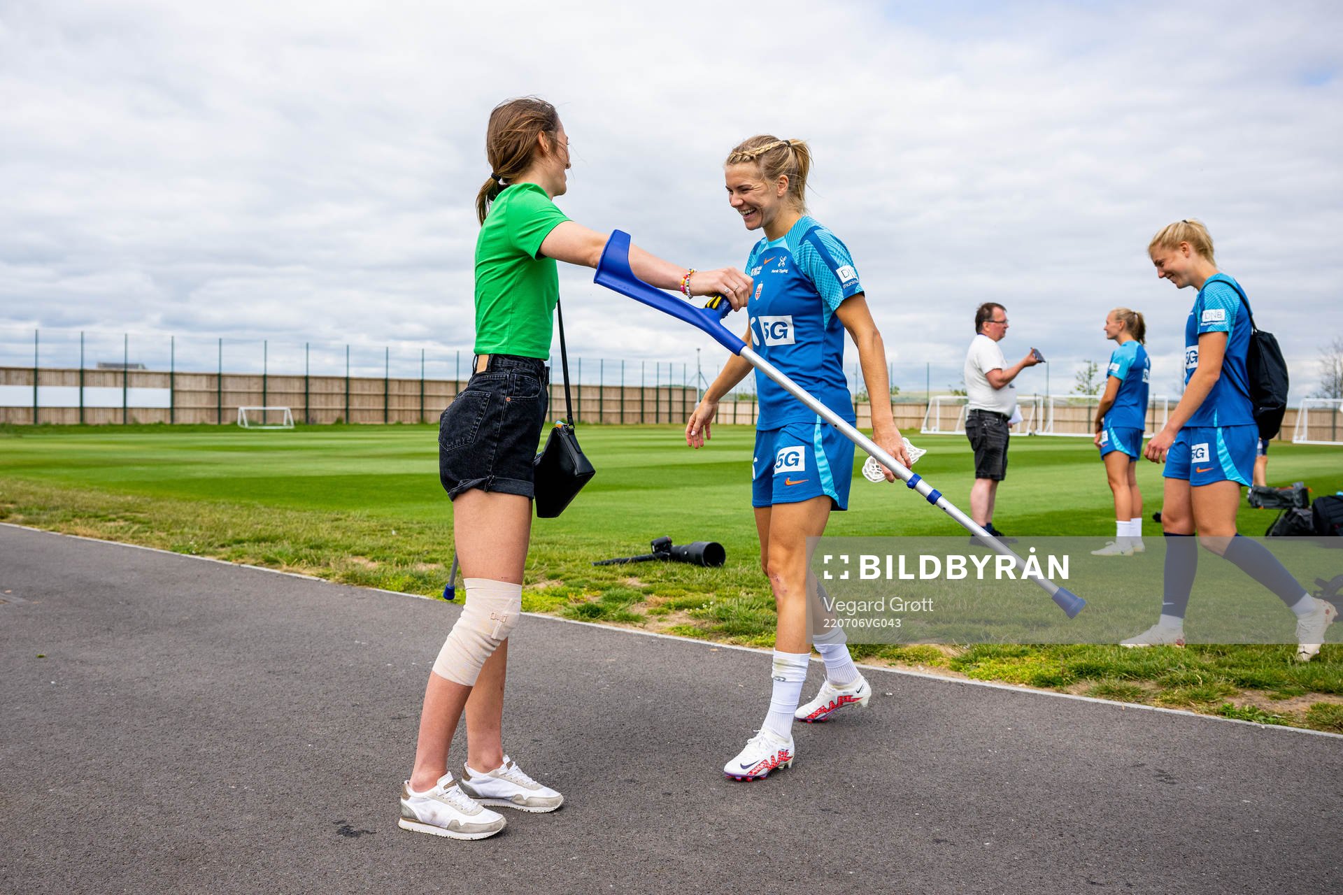 Goalkeeper Cecilie Fiskerstrand and Ada Hegerberg of the