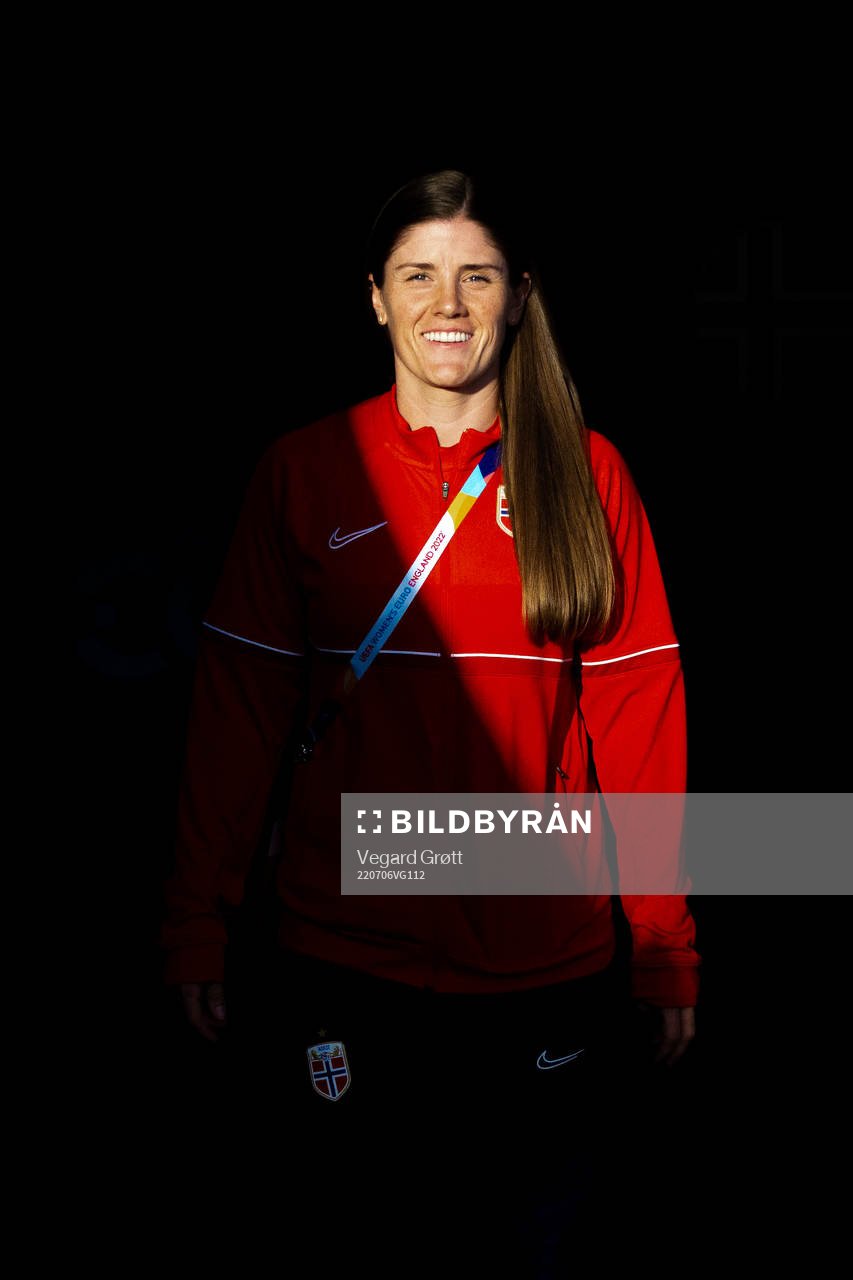 Maren Mjelde of the Norwegian national football team enters