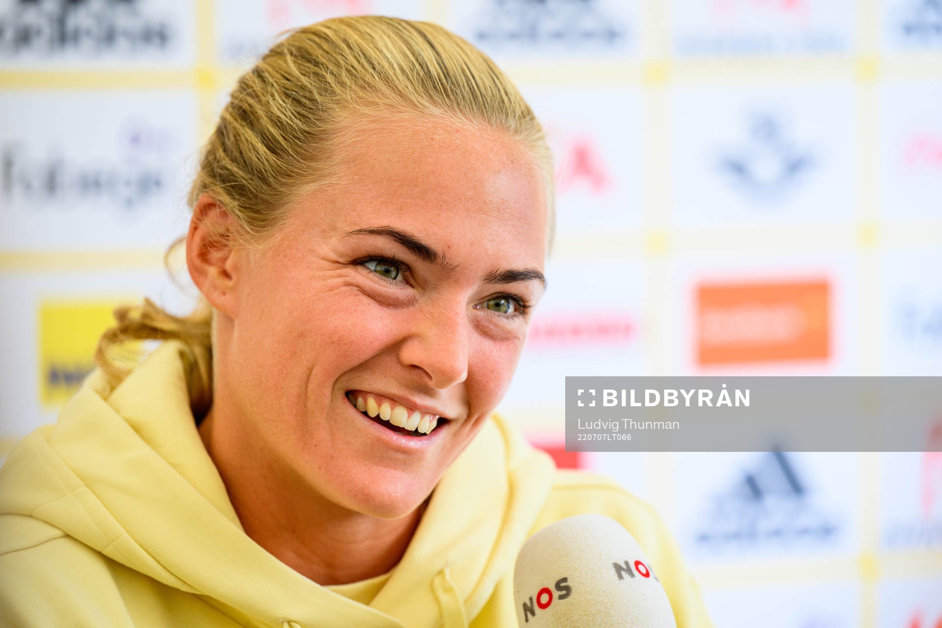 Magdalena Eriksson is interviewed by the media