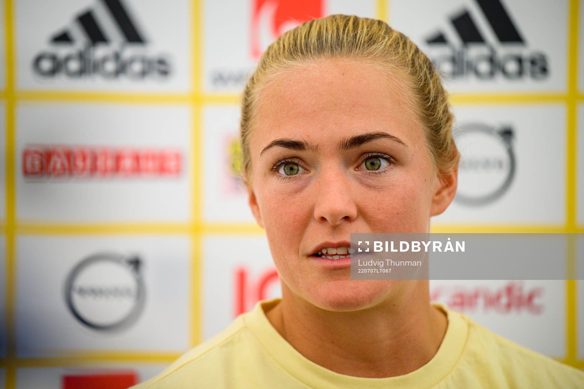 Magdalena Eriksson is interviewed by the media
