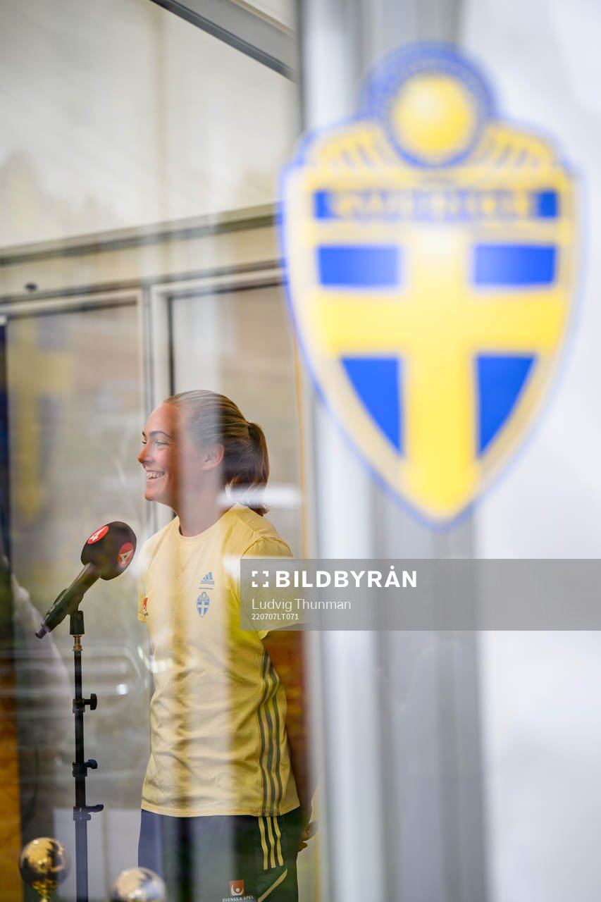 Magdalena Eriksson is interviewed by the media