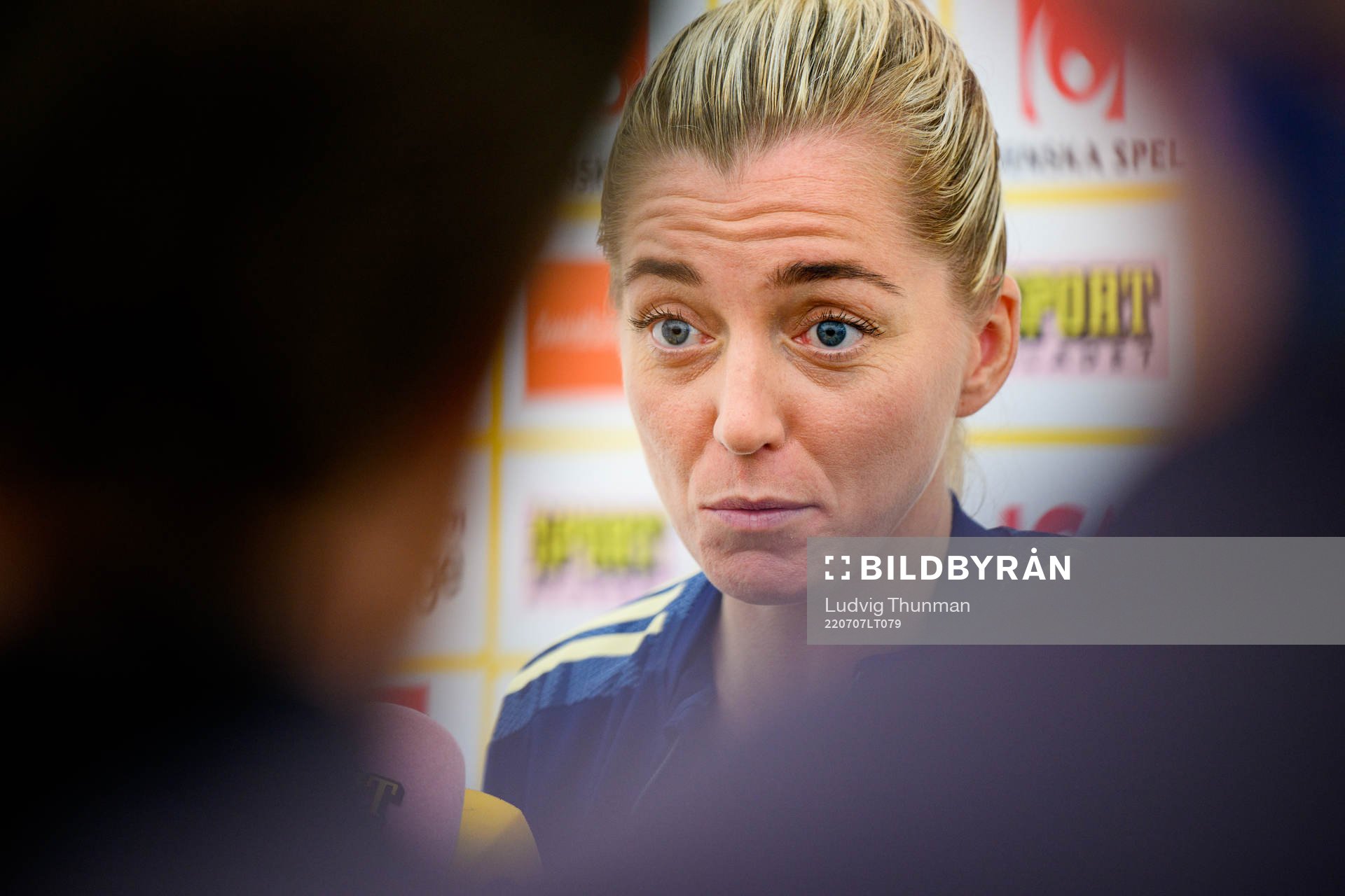Linda Sembrant is interviewed by the media