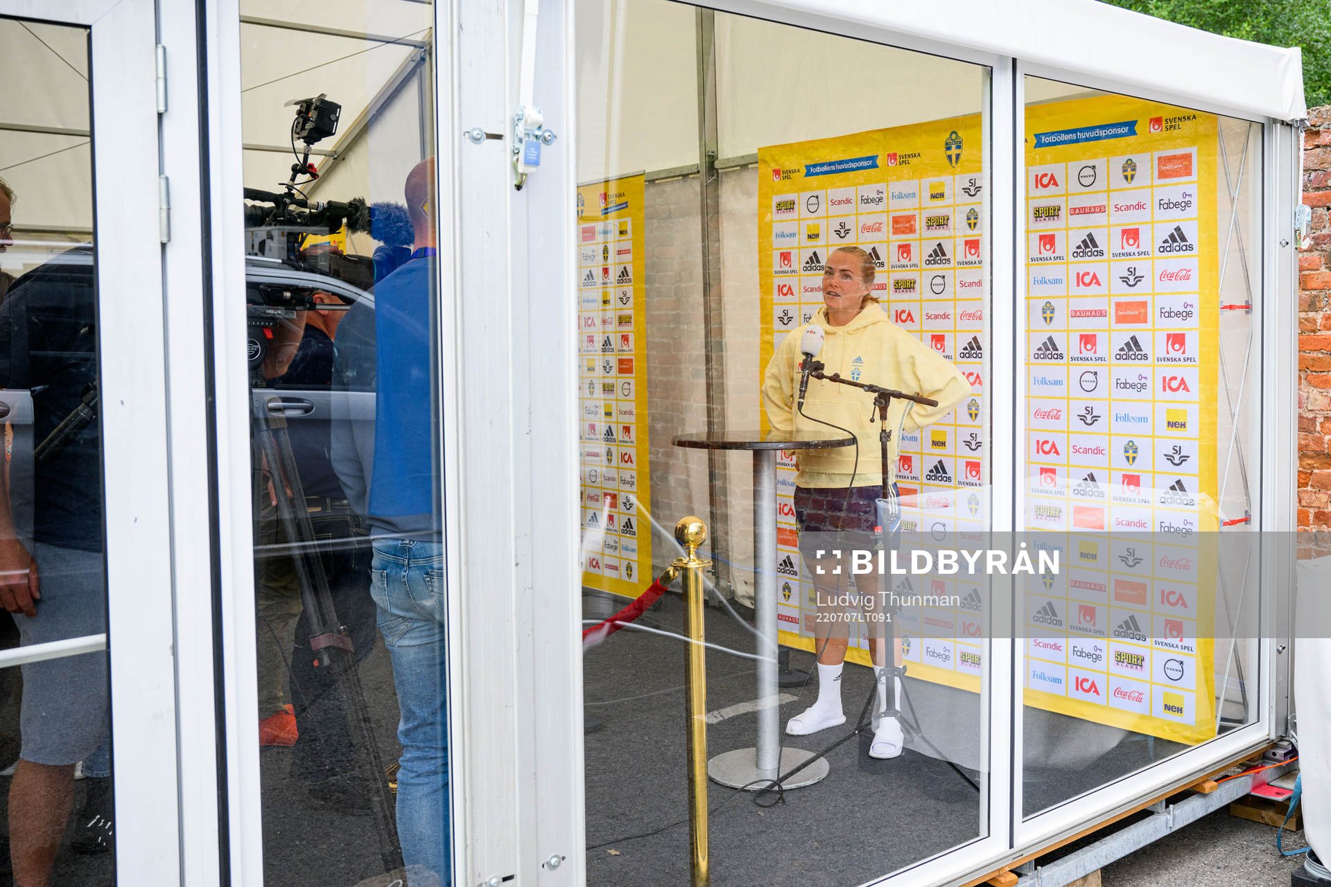 Magdalena Eriksson is interviewed by the media