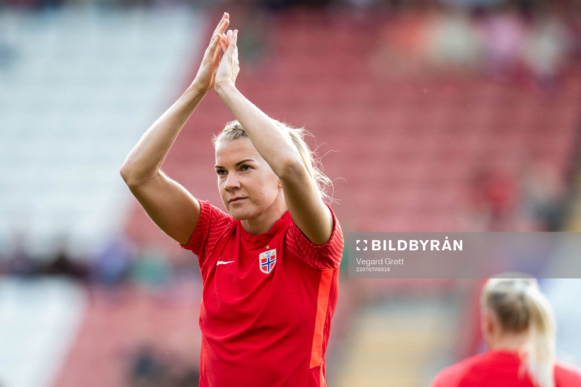 Ada Hegerberg of Norway warms up