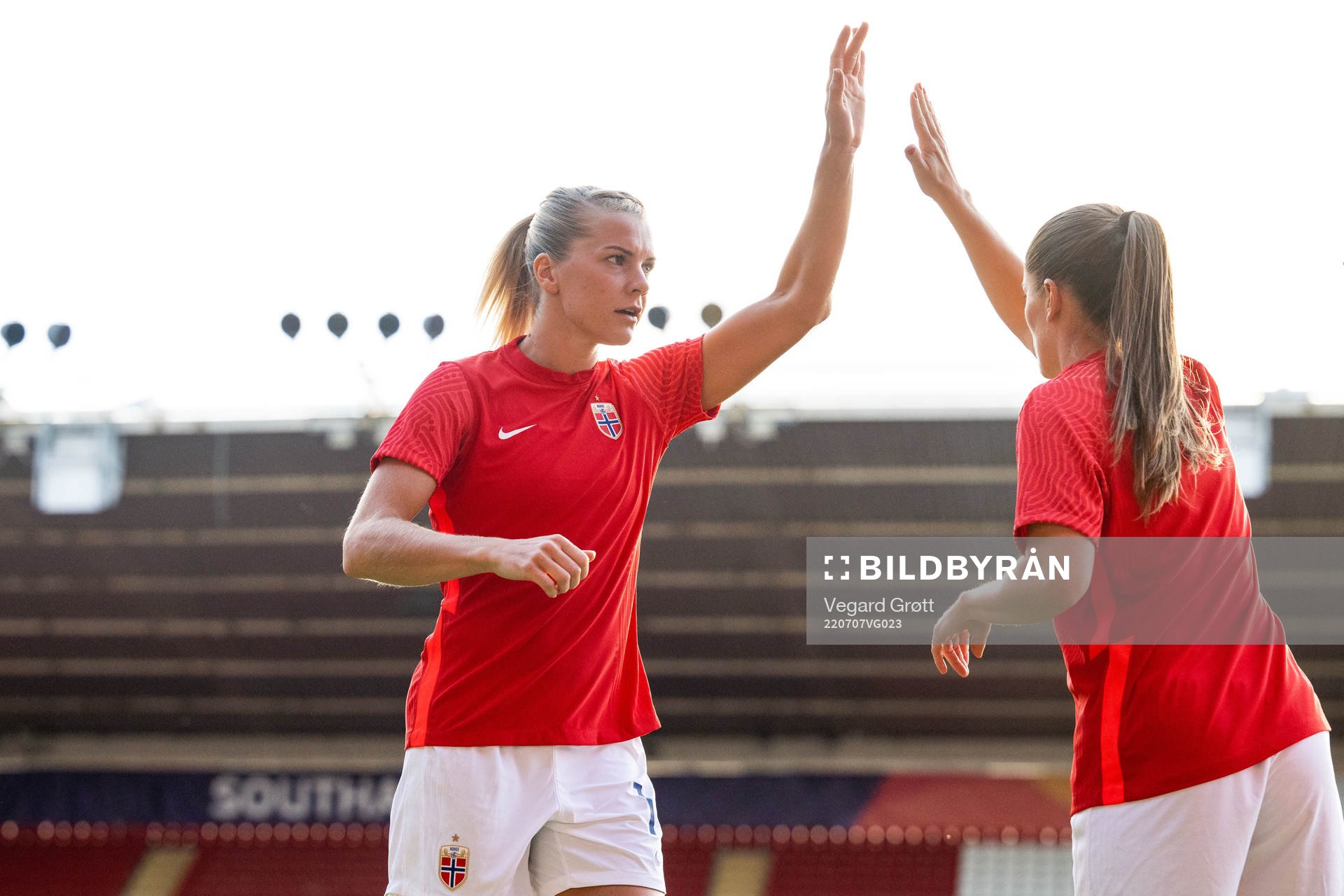 Ada Hegerberg of Norway warms up