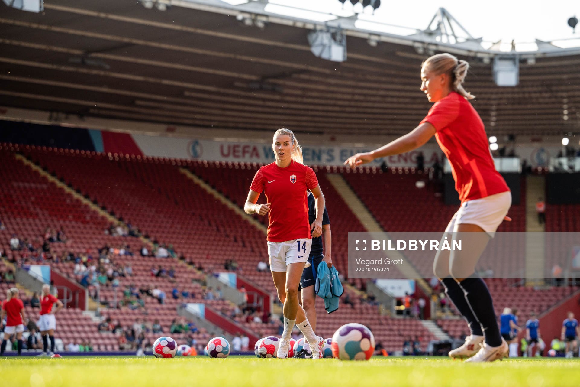 Ada Hegerberg of Norway warms up