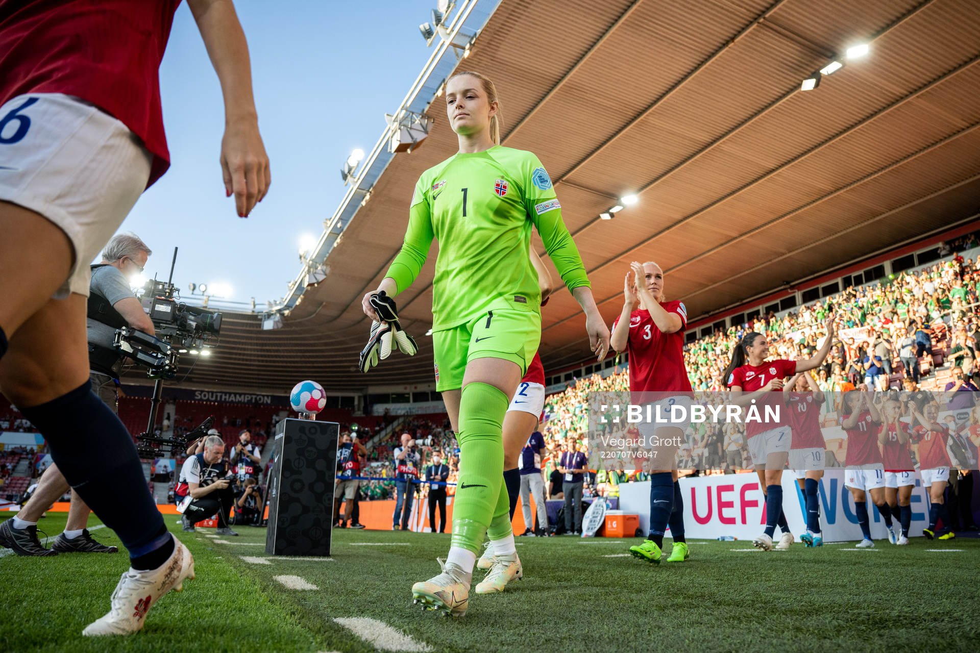 Goalkeeper Guro Pettersen of Norway