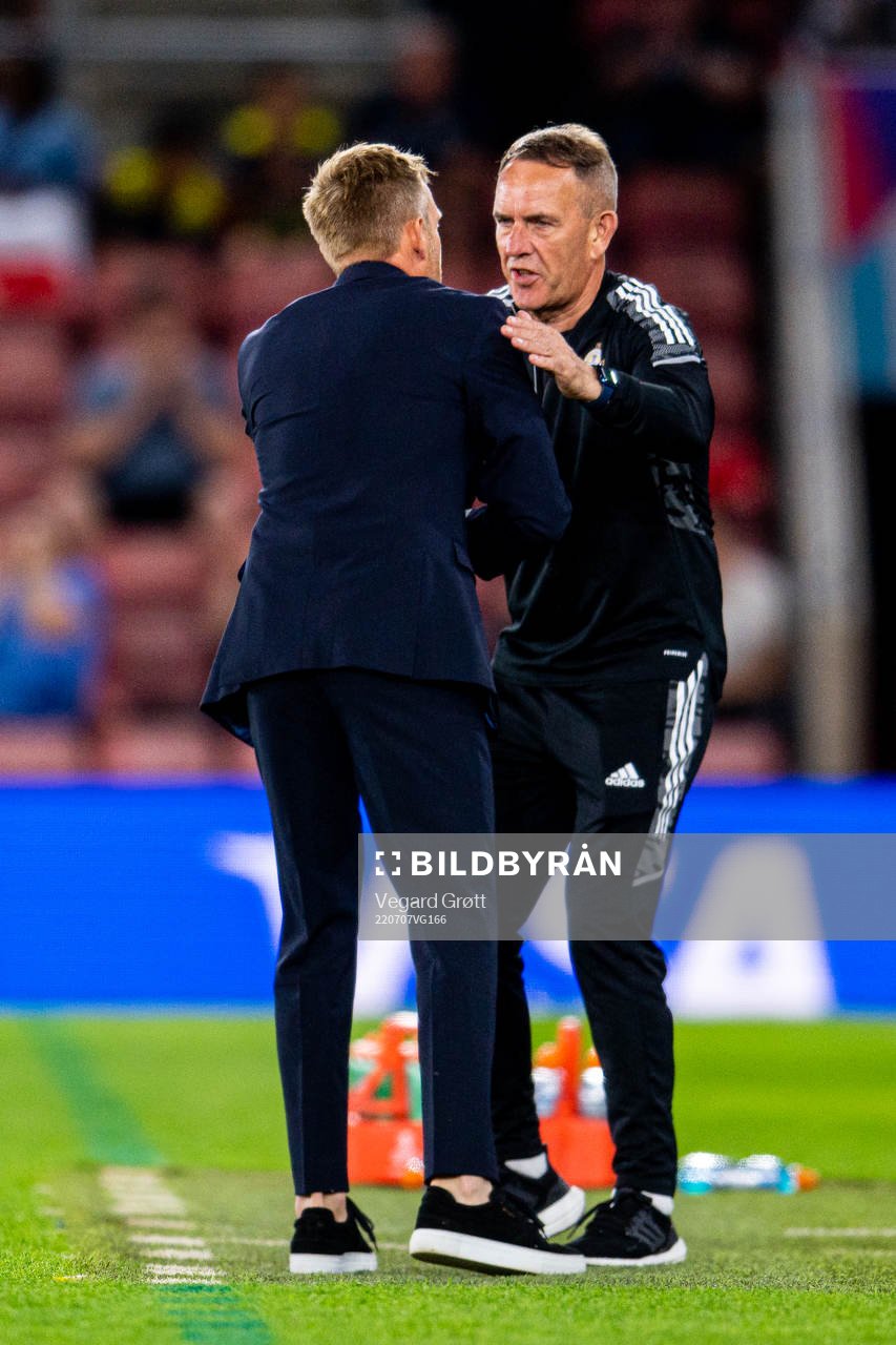 Martin Sjögren, head coach of Norway, and Kenneth Shiels,