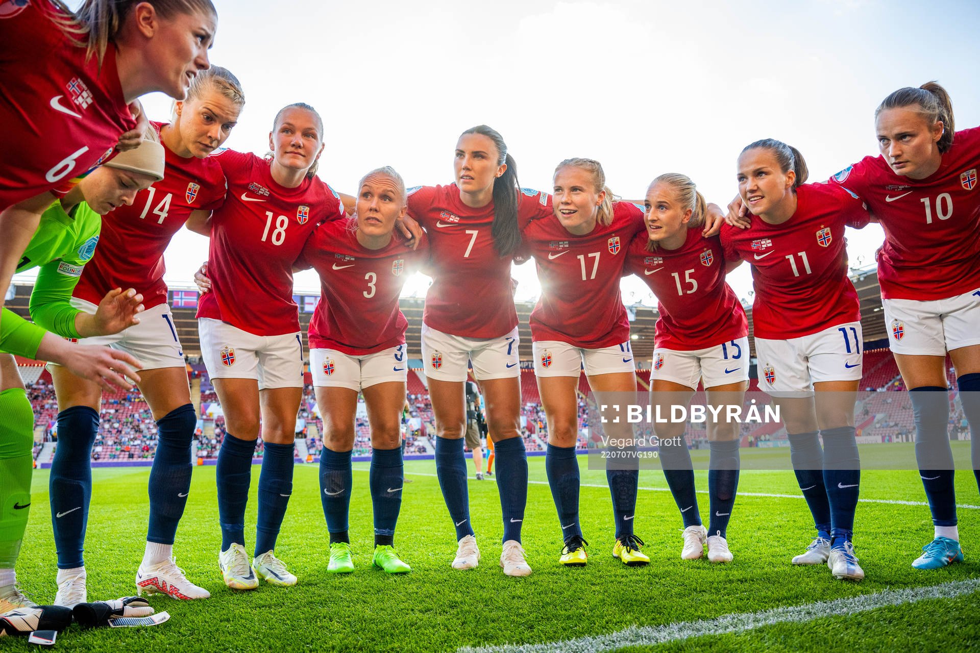 Maren Mjelde, goalkeeper Guro Pettersen, Ada Hegerberg,