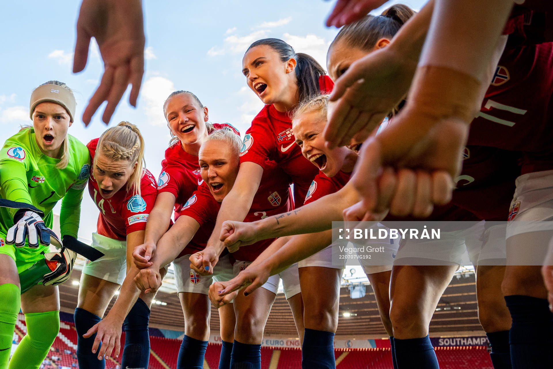 Goalkeeper Guro Pettersen, Ada Hegerberg, Frida Maanum,