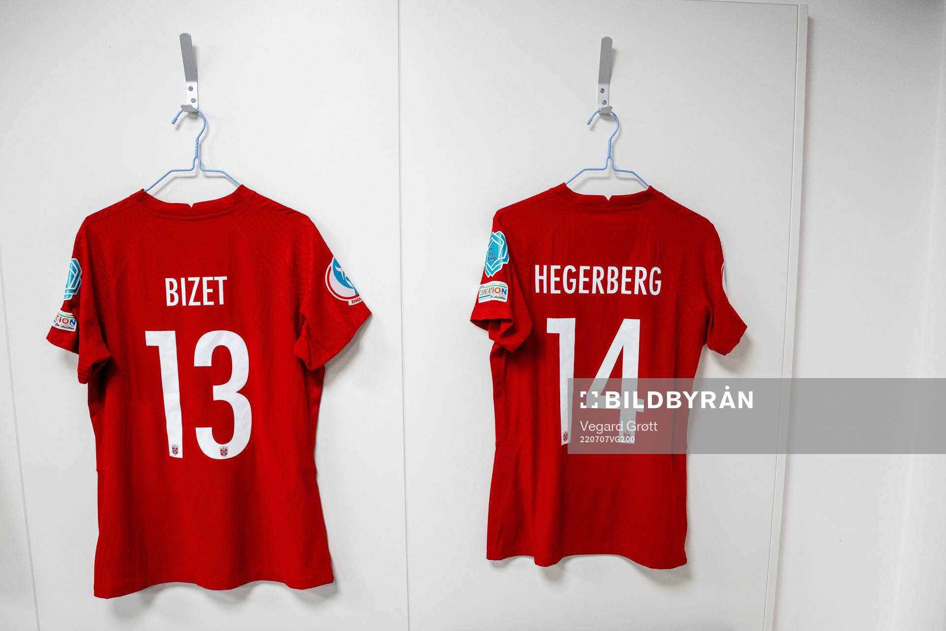 The kits of Celin Bizet Ildhusøy and Ada Hegerberg of