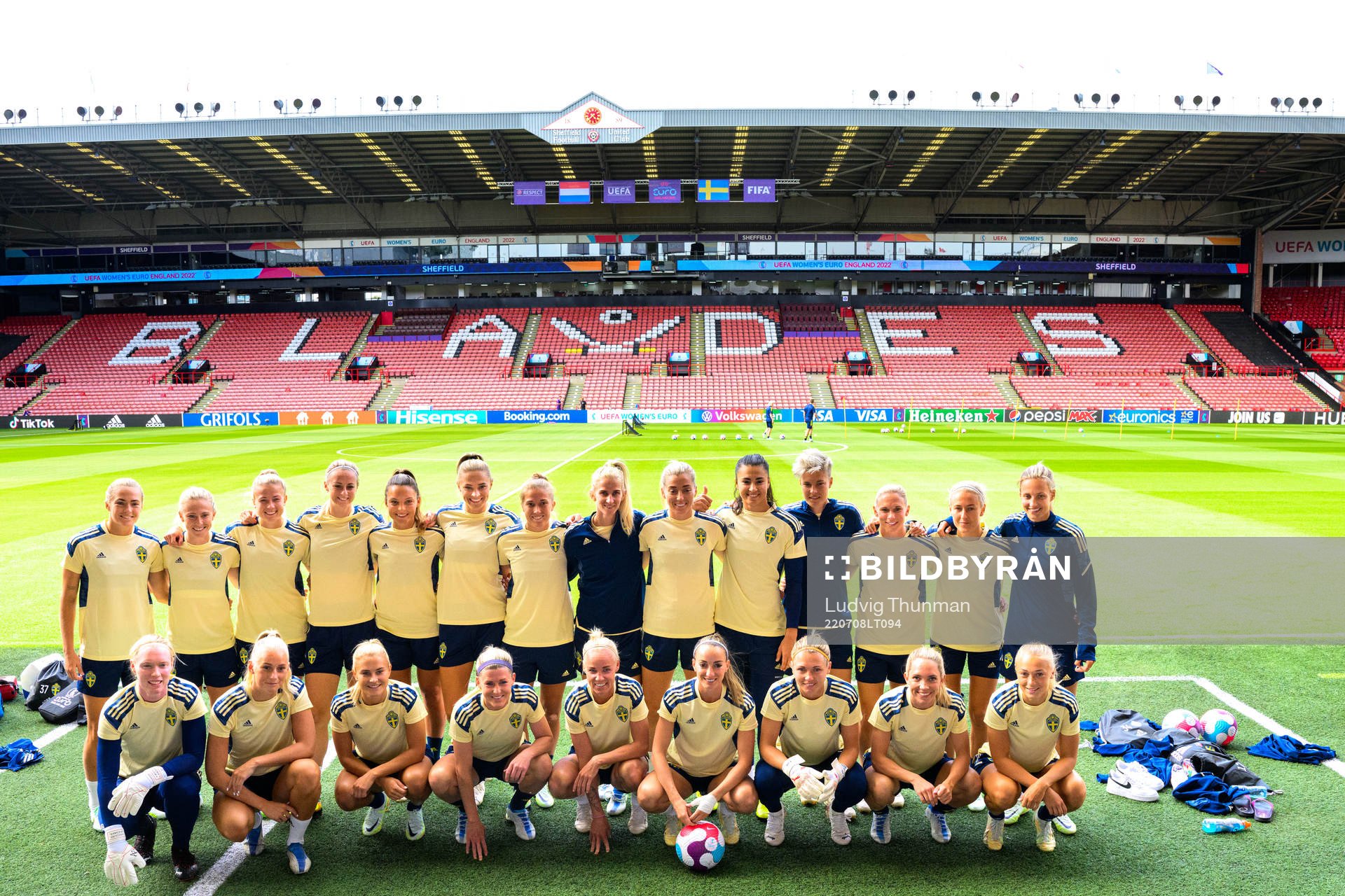 Players of Sweden pose for a group picture