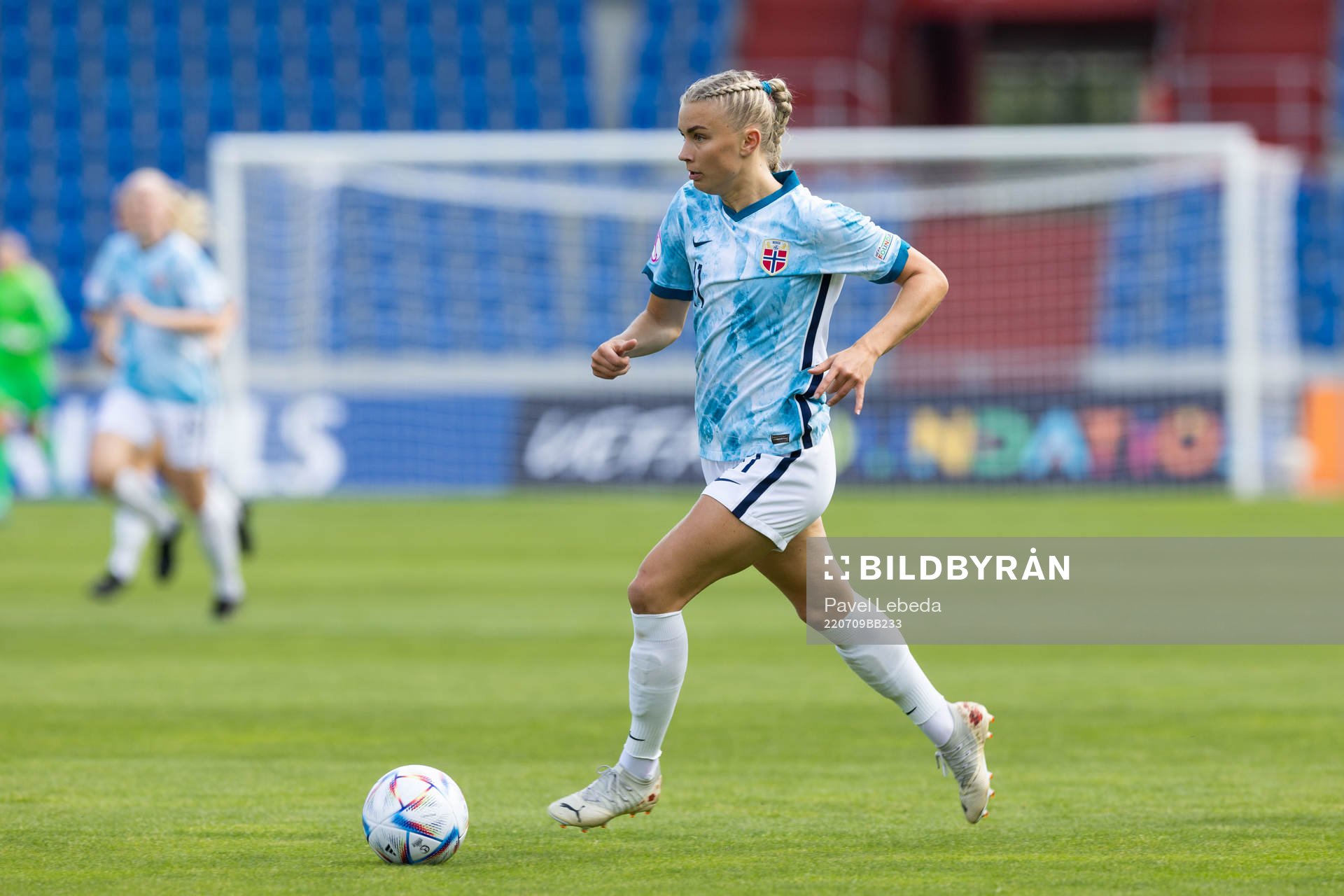Thea Kyvåg of Norway during the UEFA Womens Under-19 European Championships final between Spain and Norway on July 9, 2022 in Ostrava.