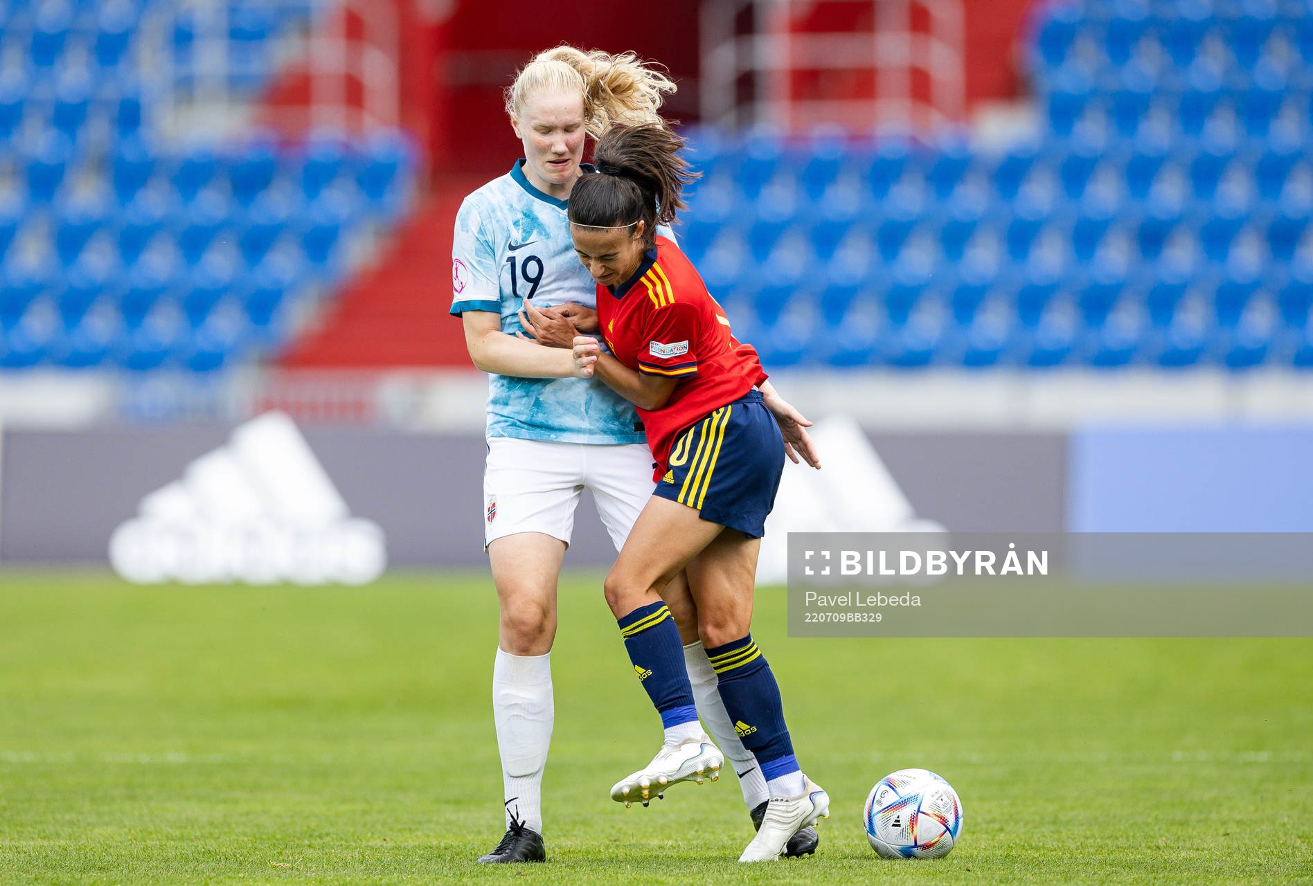 Synne Brønstad of Norway during the UEFA Womens Under-19 European Championships final between Spain and Norway on July 9, 2022 in Ostrava.
