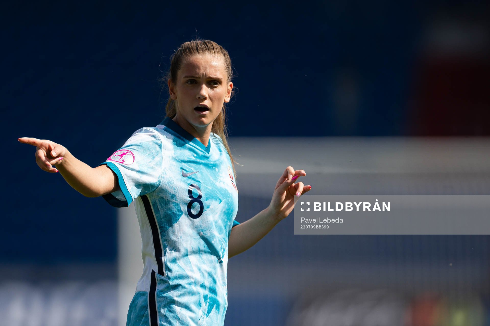 Irene Dirdal of Norway during the UEFA Womens Under-19 European Championships final between Spain and Norway on July 9, 2022 in Ostrava.