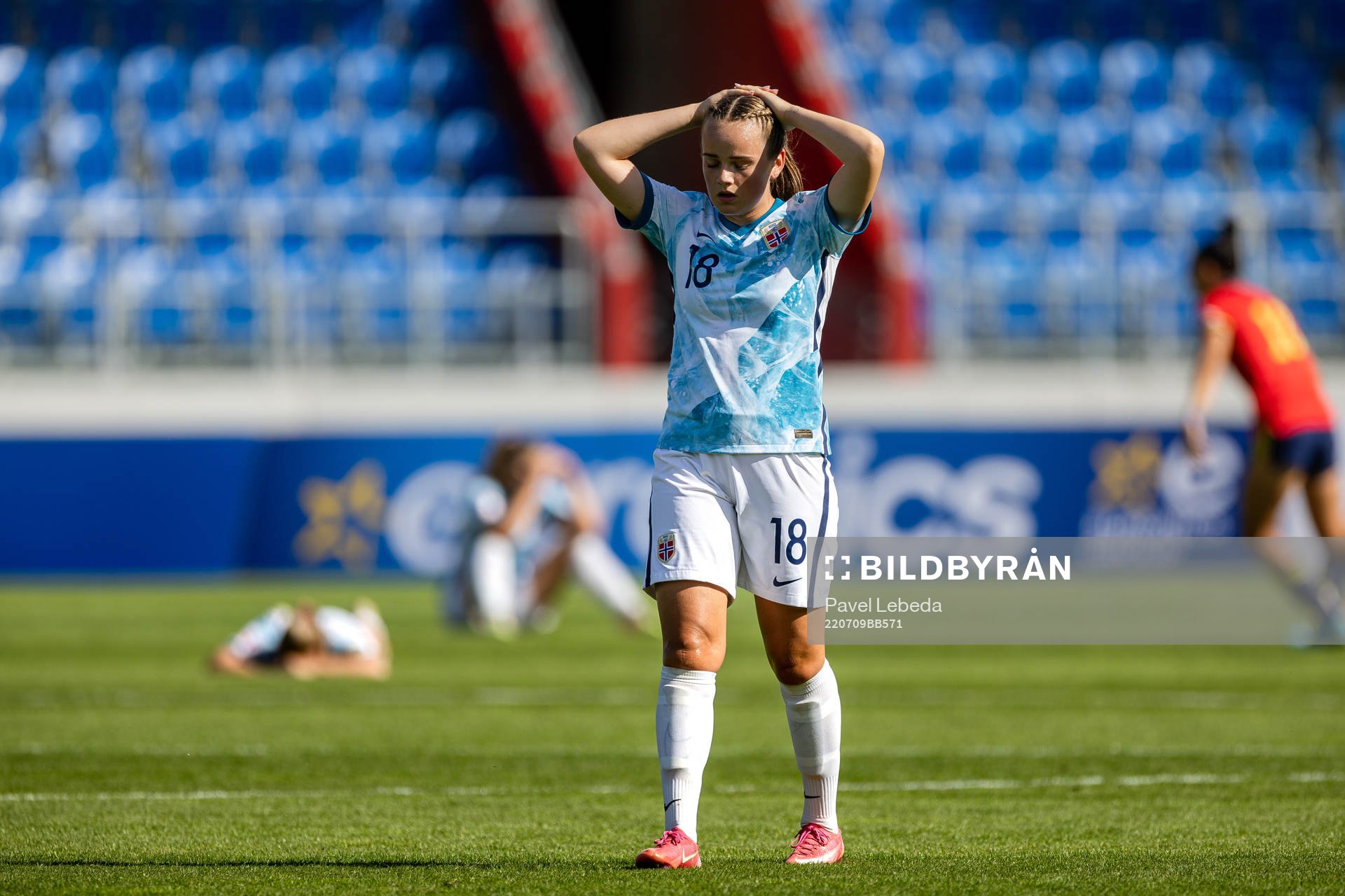 Casandra Lüthcke of Norway looks dejected