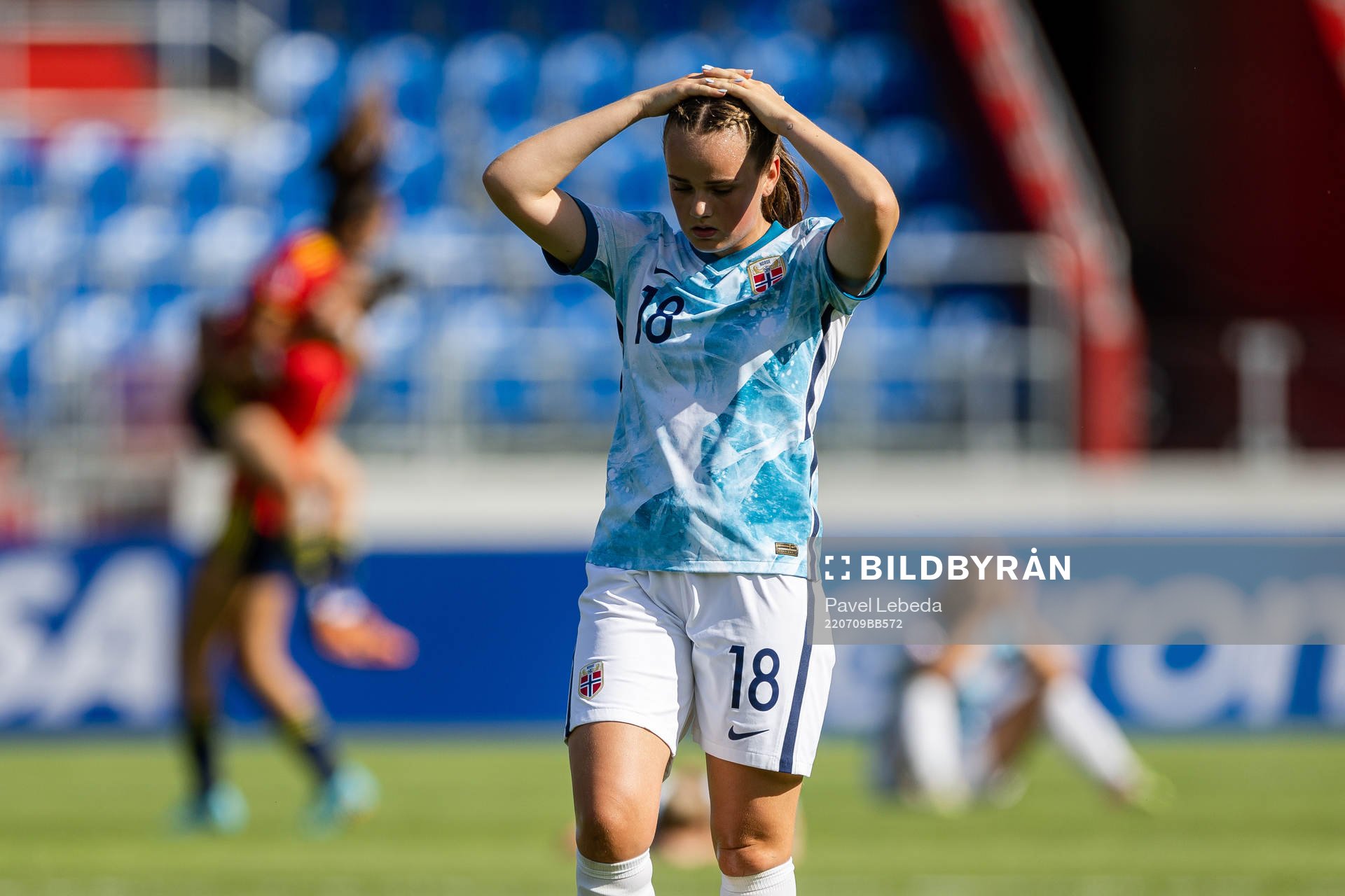 Casandra Lüthcke of Norway looks dejected