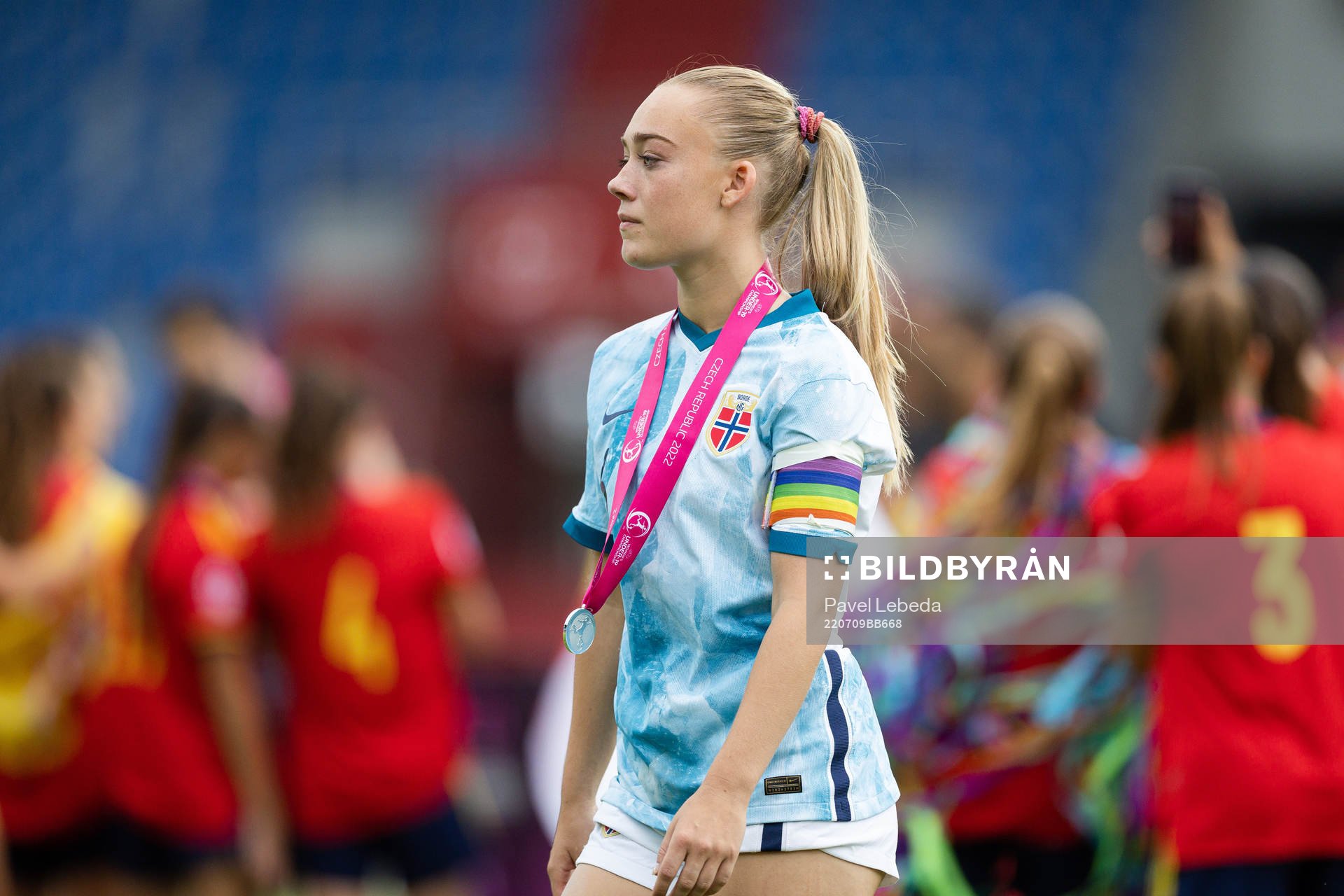 Julie Jorde of Norway looks dejected
