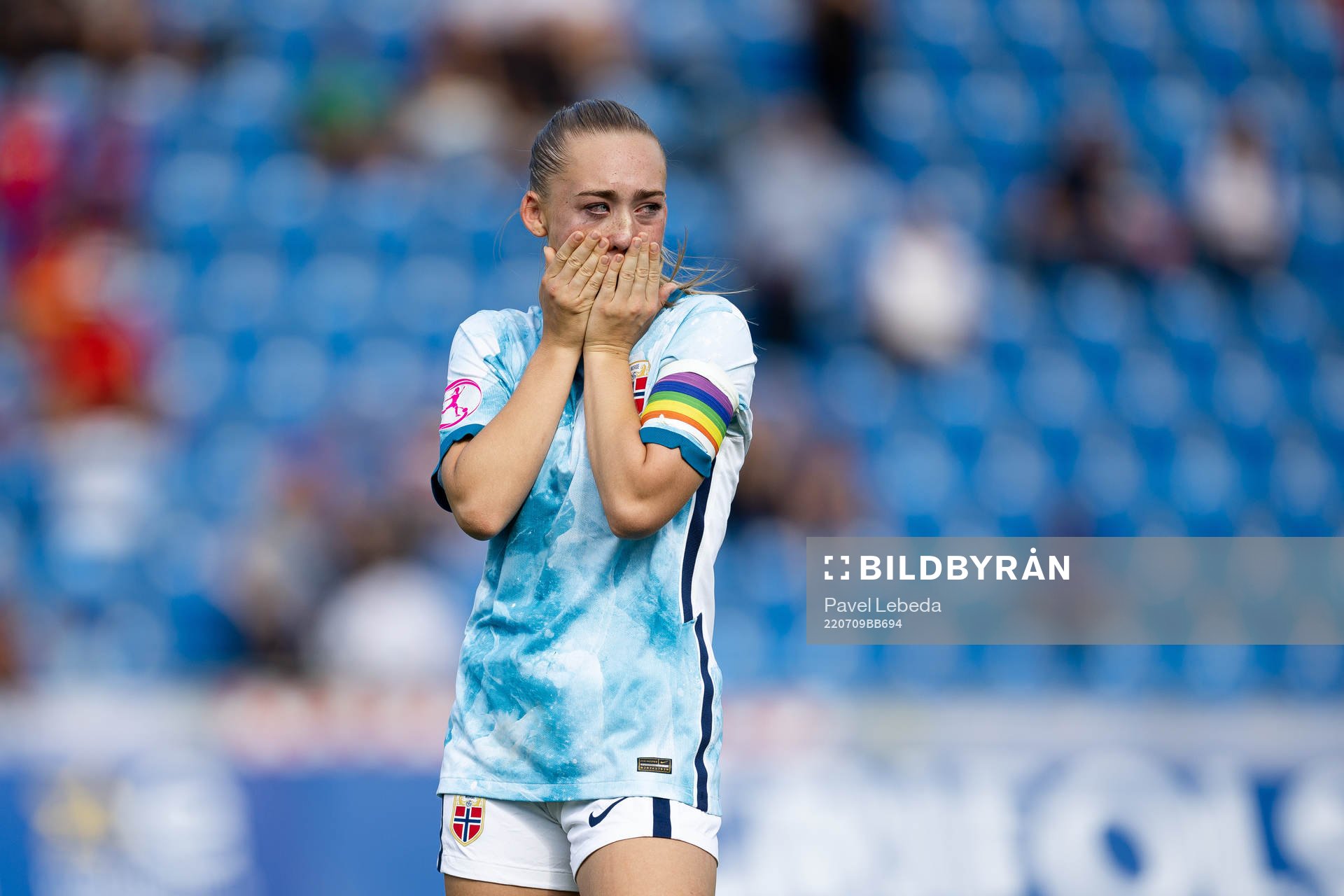 Julie Jorde of Norway looks dejected