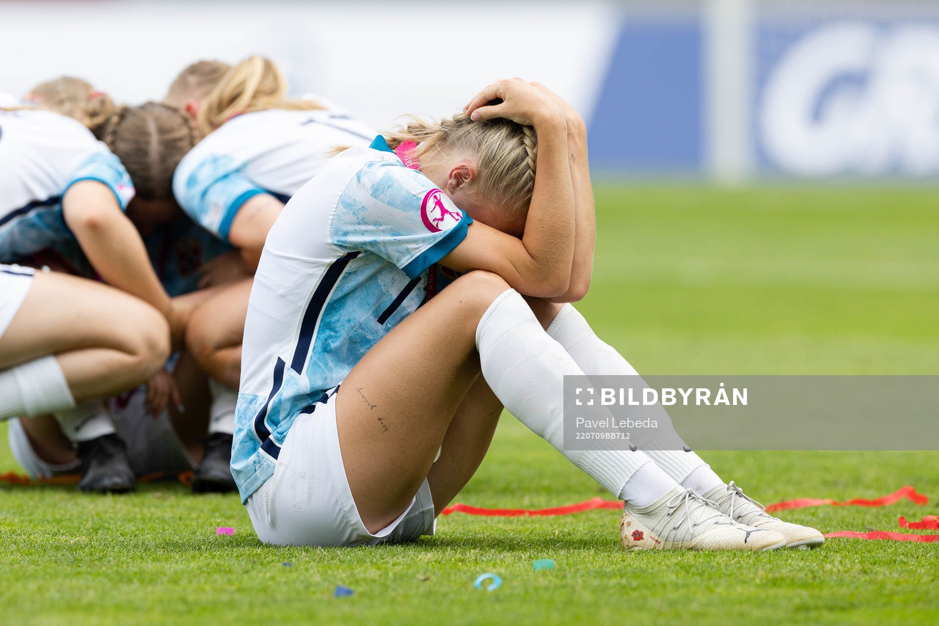 Thea Kyvåg of Norway looks dejected