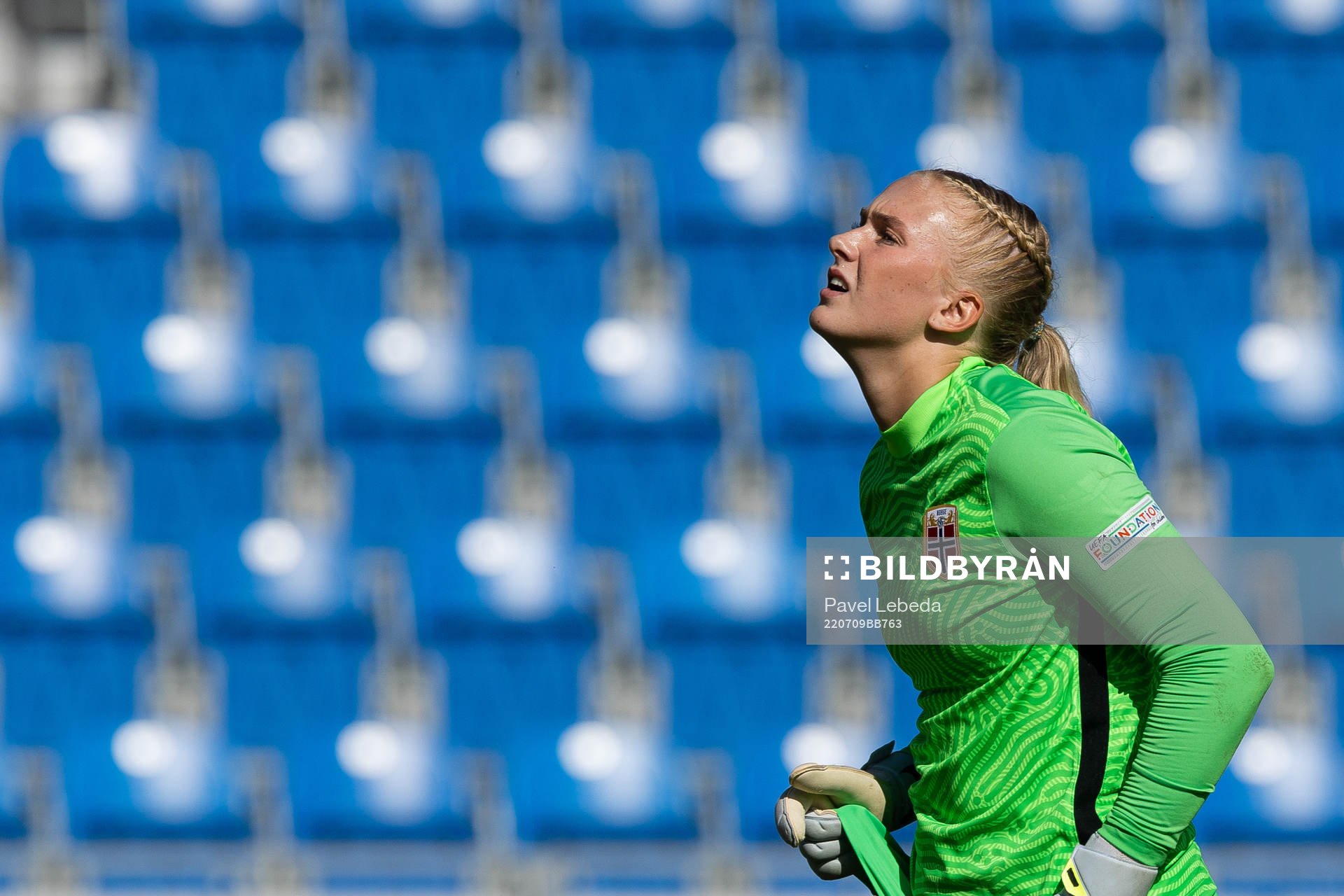 Goalkeeper Selma Panengstuen of Norway looks dejected