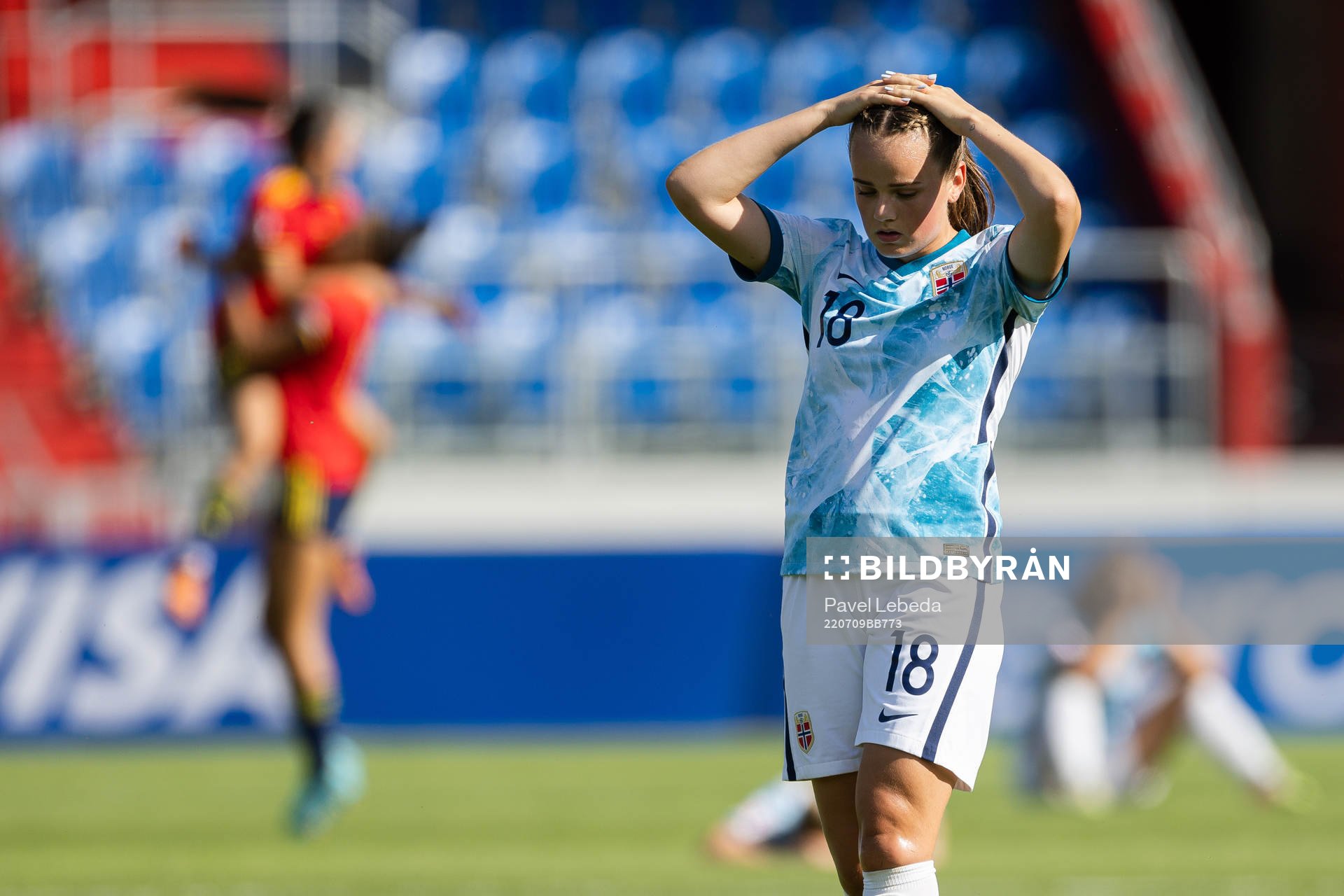 Casandra Lüthcke of Norway looks dejected