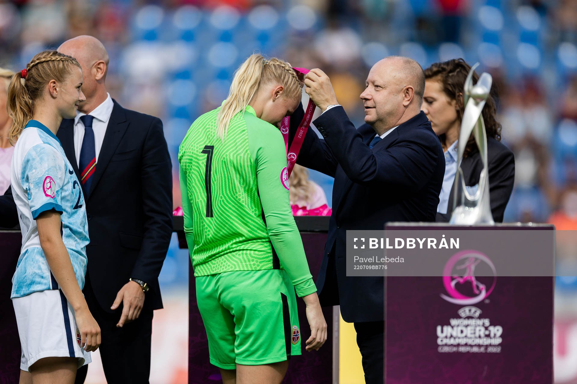 Goalkeeper Selma Panengstuen of Norway looks dejected
