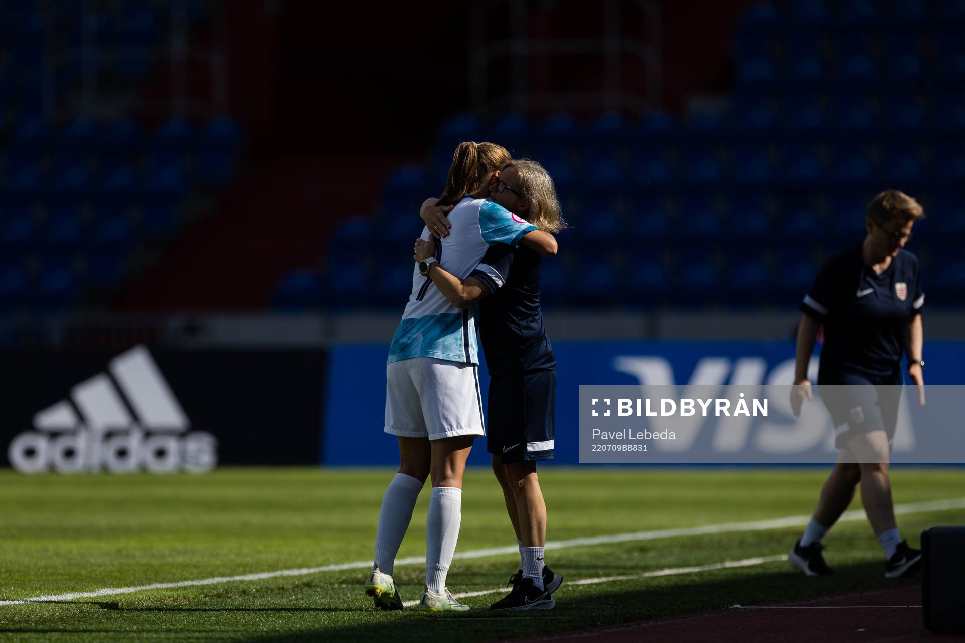 Iris Omarsdottir and Hege Riise, Head coach of Norway