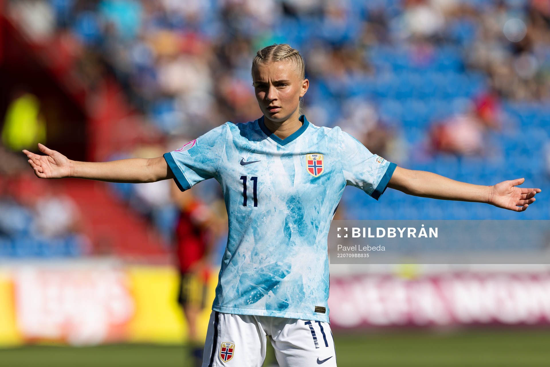 Thea Kyvåg of Norway during the UEFA Womens Under-19 European Championships final between Spain and Norway on July 9, 2022 in Ostrava.