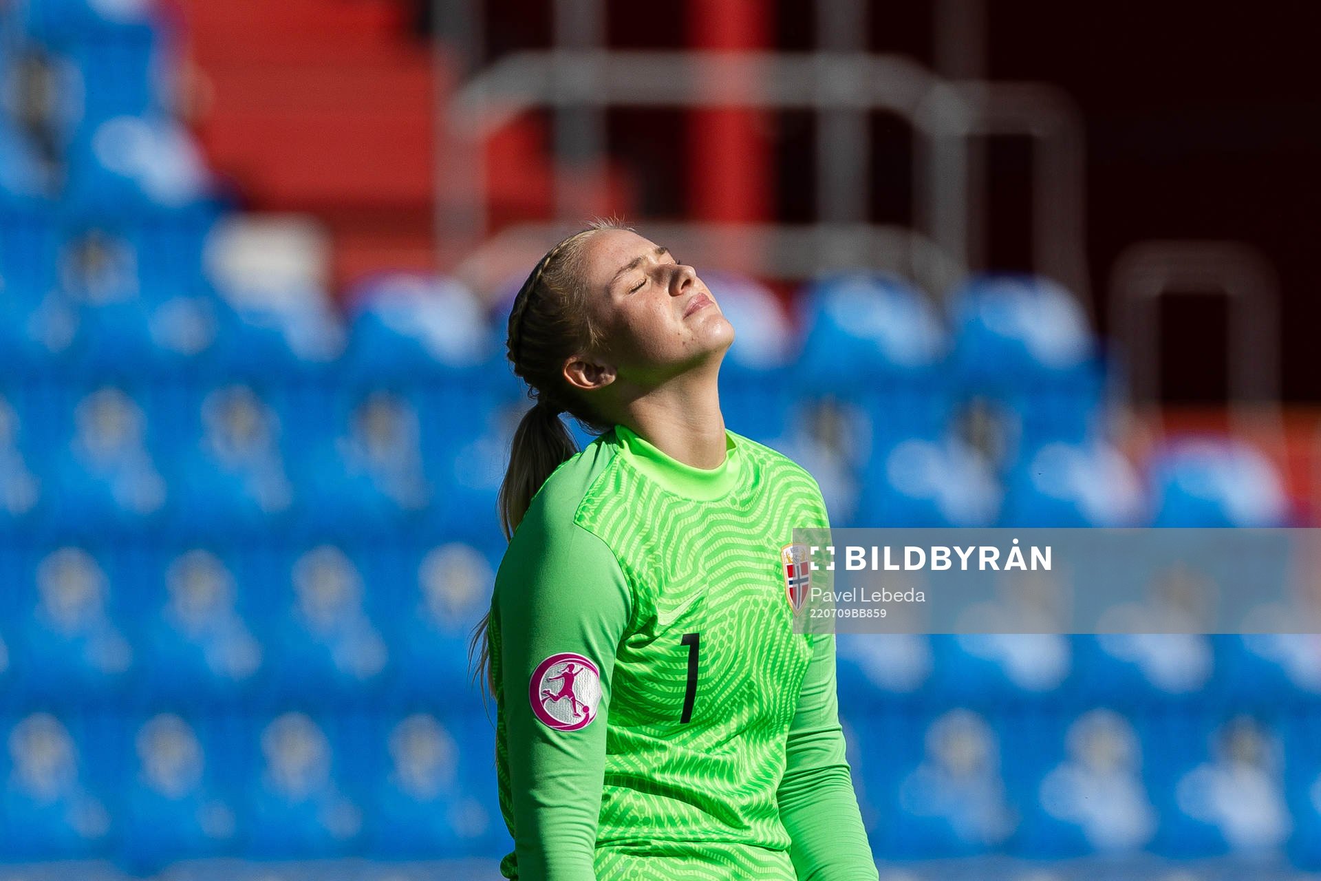 Goalkeeper Selma Panengstuen of Norway looks dejected