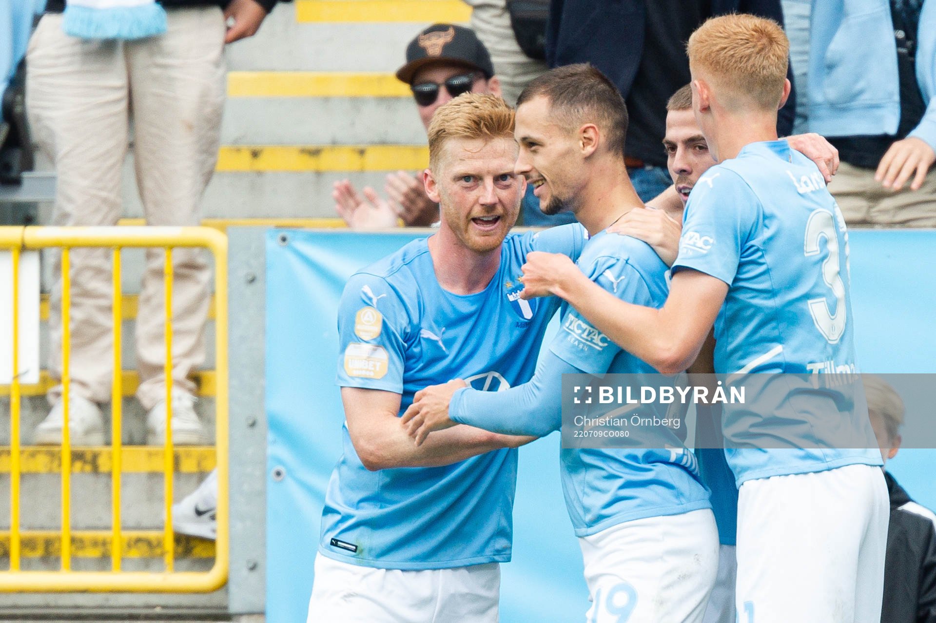 Malmö FFs Anders Christiansen och Veljko Birmancevic jublar