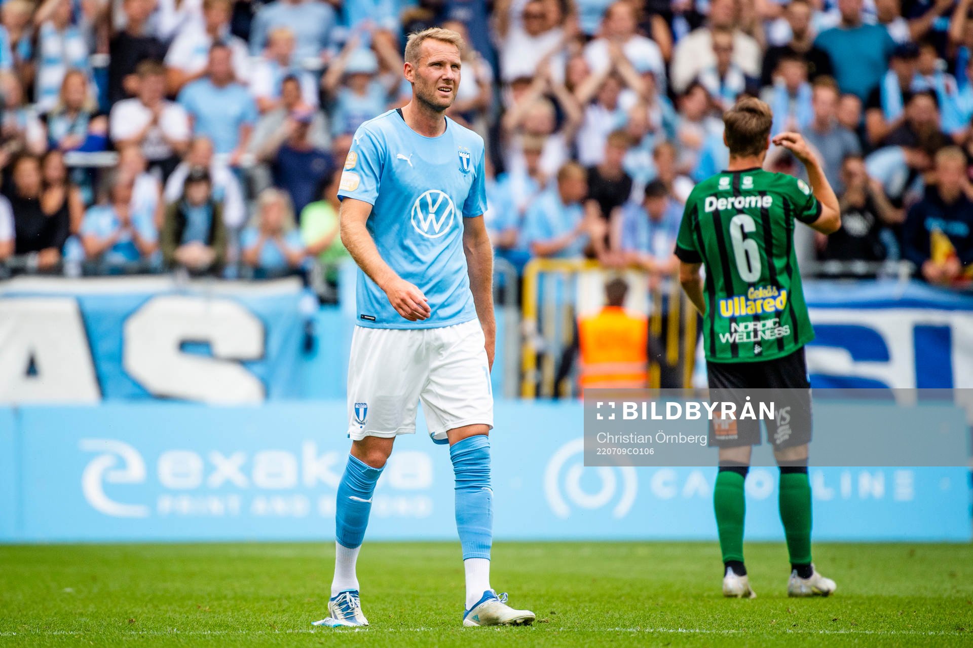 Malmö FFs Ola Toivonen under fotbollsmatchen i Allsvenskan mellan Malmö FF och Varberg den 9 juli 2022 i Malmö. 