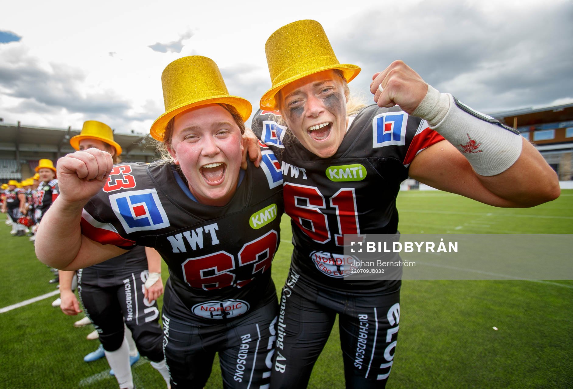 Carlstad Crusaders dam Frida Olsson-Granlund jublar
