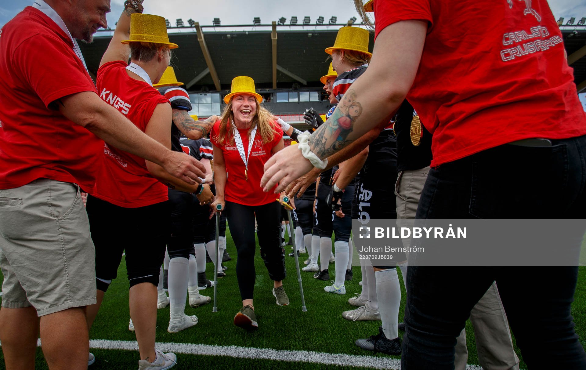 Carlstad Crusaders Moa Hansson jublar