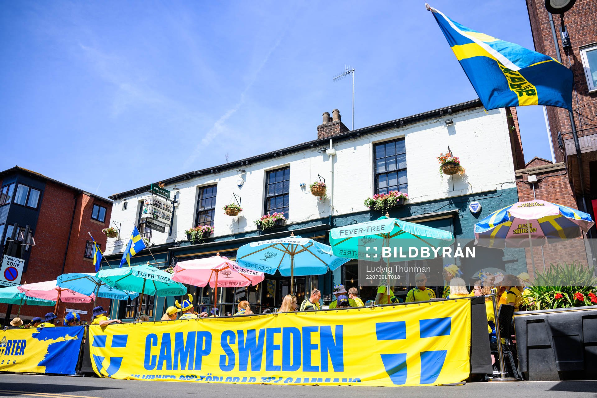 Camp Sweden gather sport Frog & Parrot in downtown Sheffield
