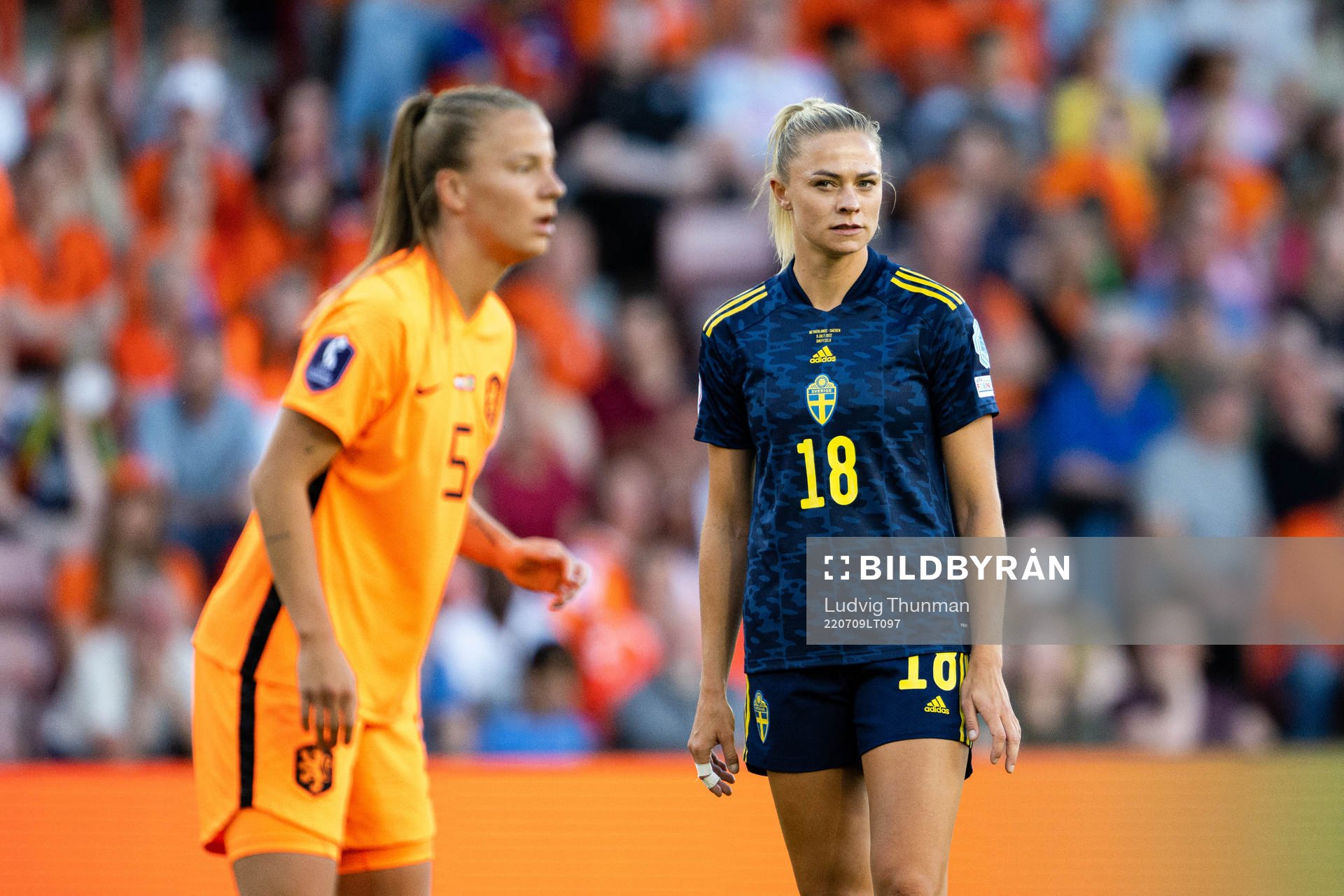 Fridolina Rolfö of Sweden during the UEFA Women's Euro 2022 group stage match between Netherlands and the Sweden on July 9, 2022 in Sheffield.