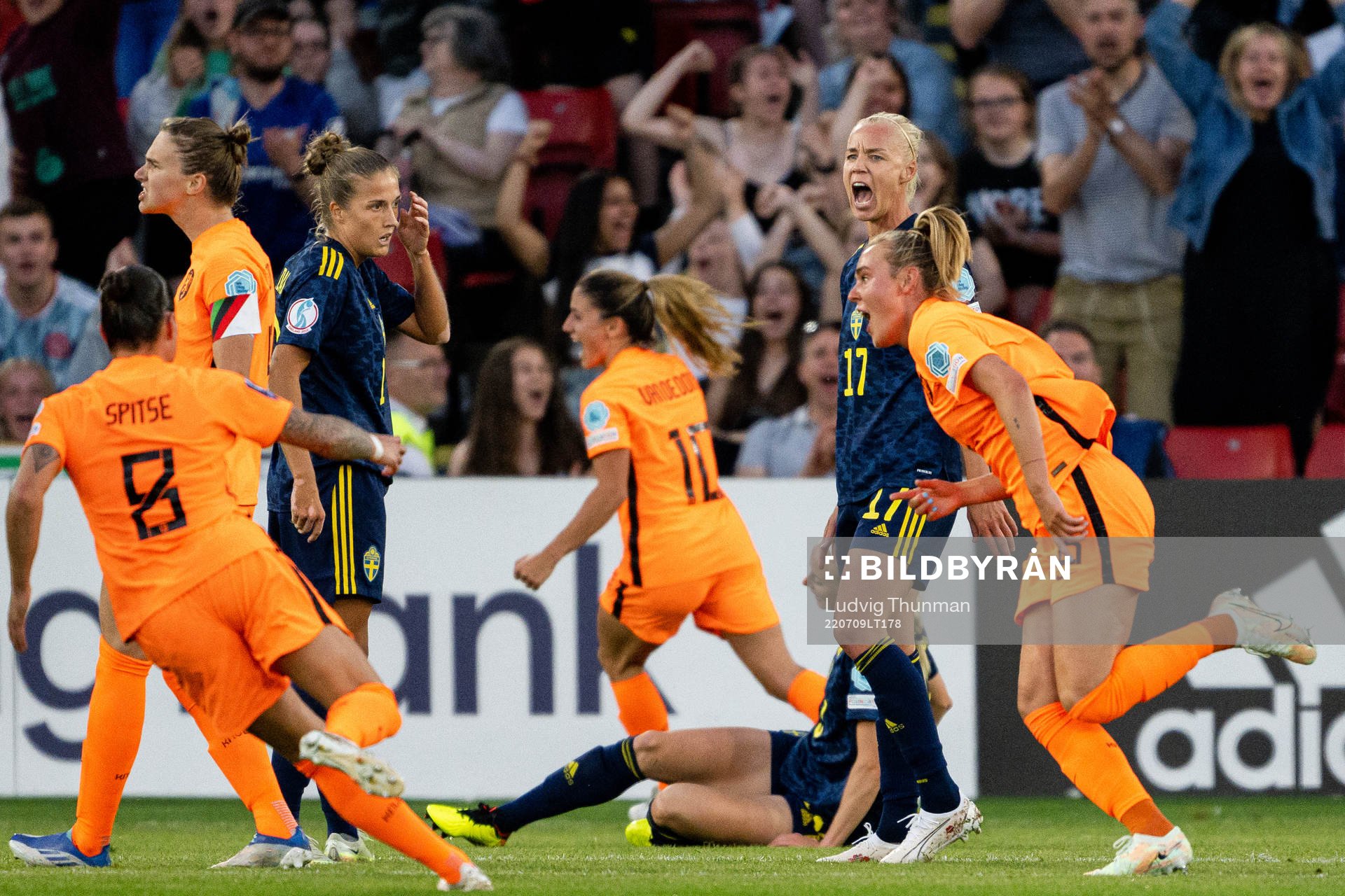 Caroline Seger of Sweden reacts