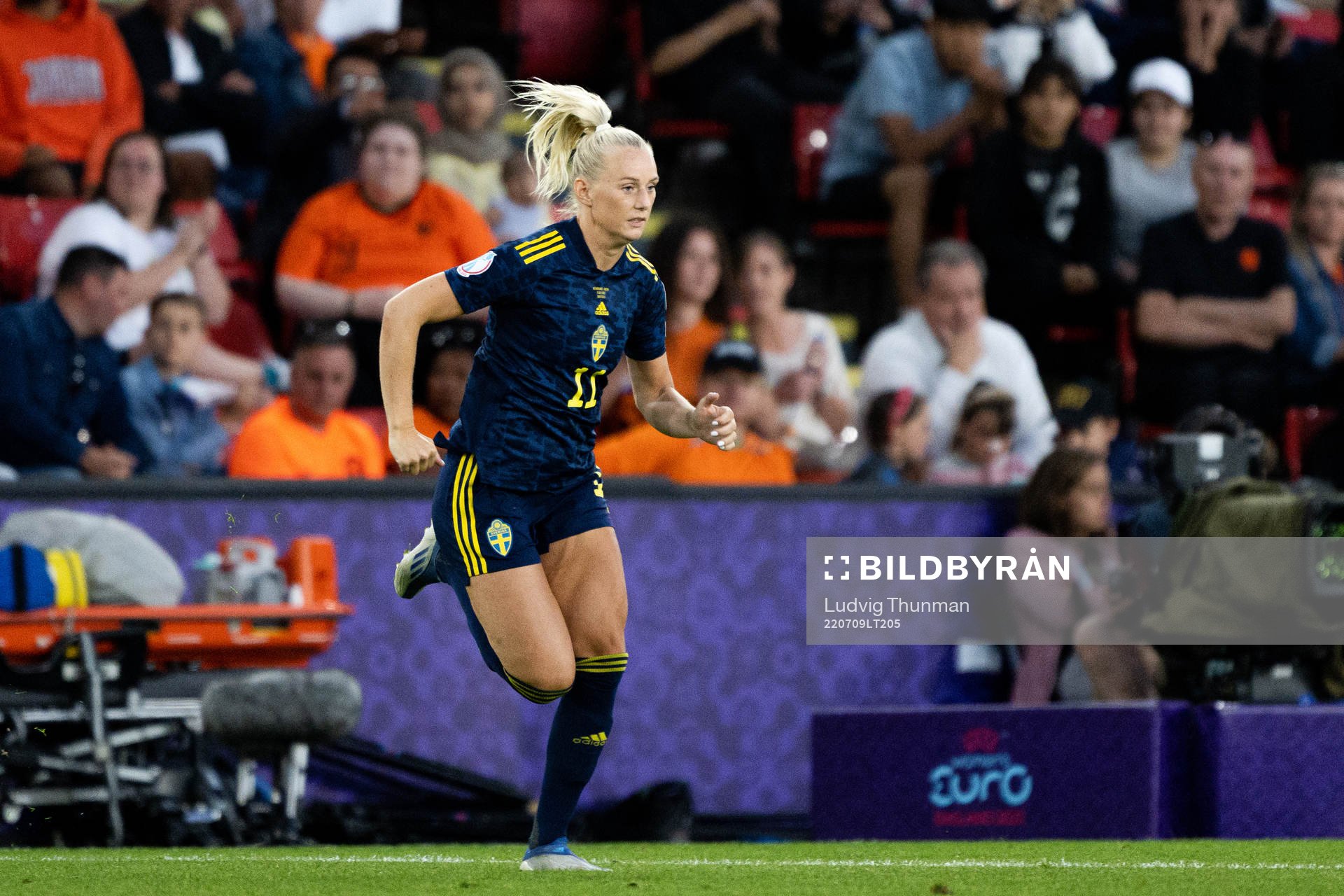 Stina Blackstenius of Sweden during the UEFA Women's Euro 2022 group stage match between Netherlands and the Sweden on July 9, 2022 in Sheffield.