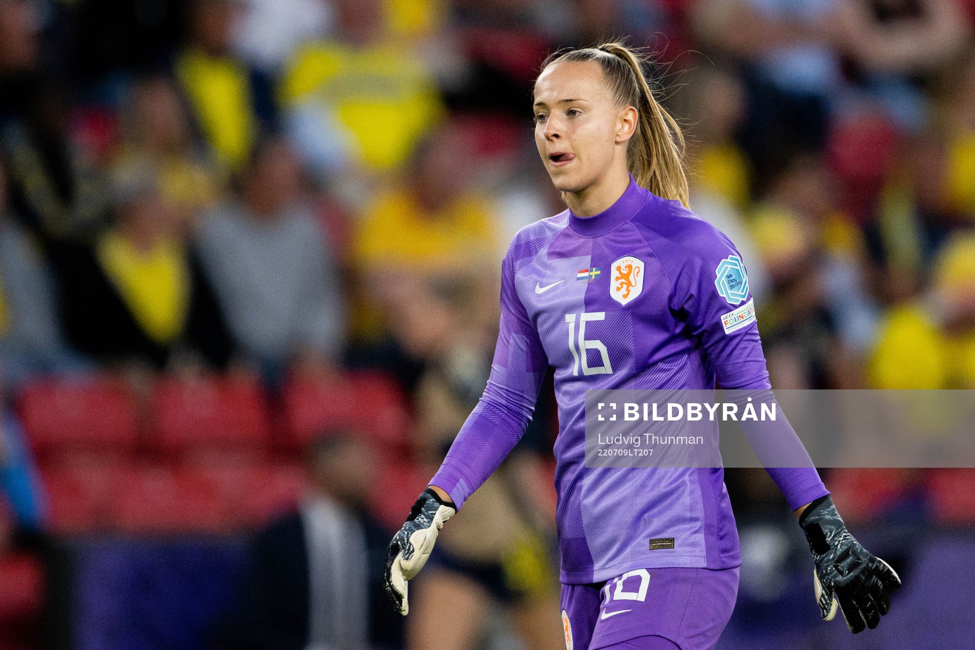 Goalkeeper Daphne Van Domselaar of Netherlands