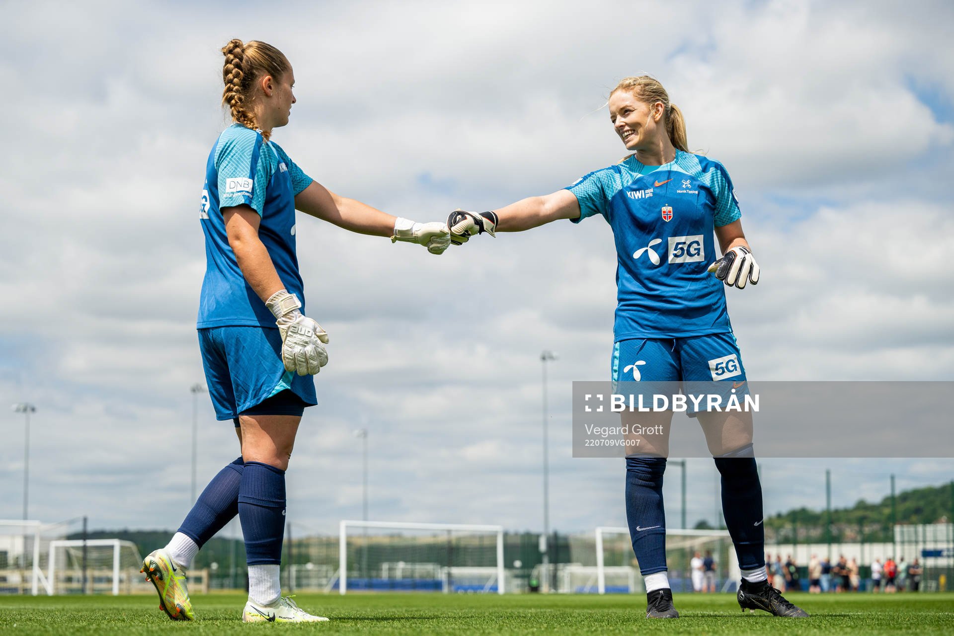 Goalkeeper Aurora Mikalsen and goalkeeper Guro Pettersen of