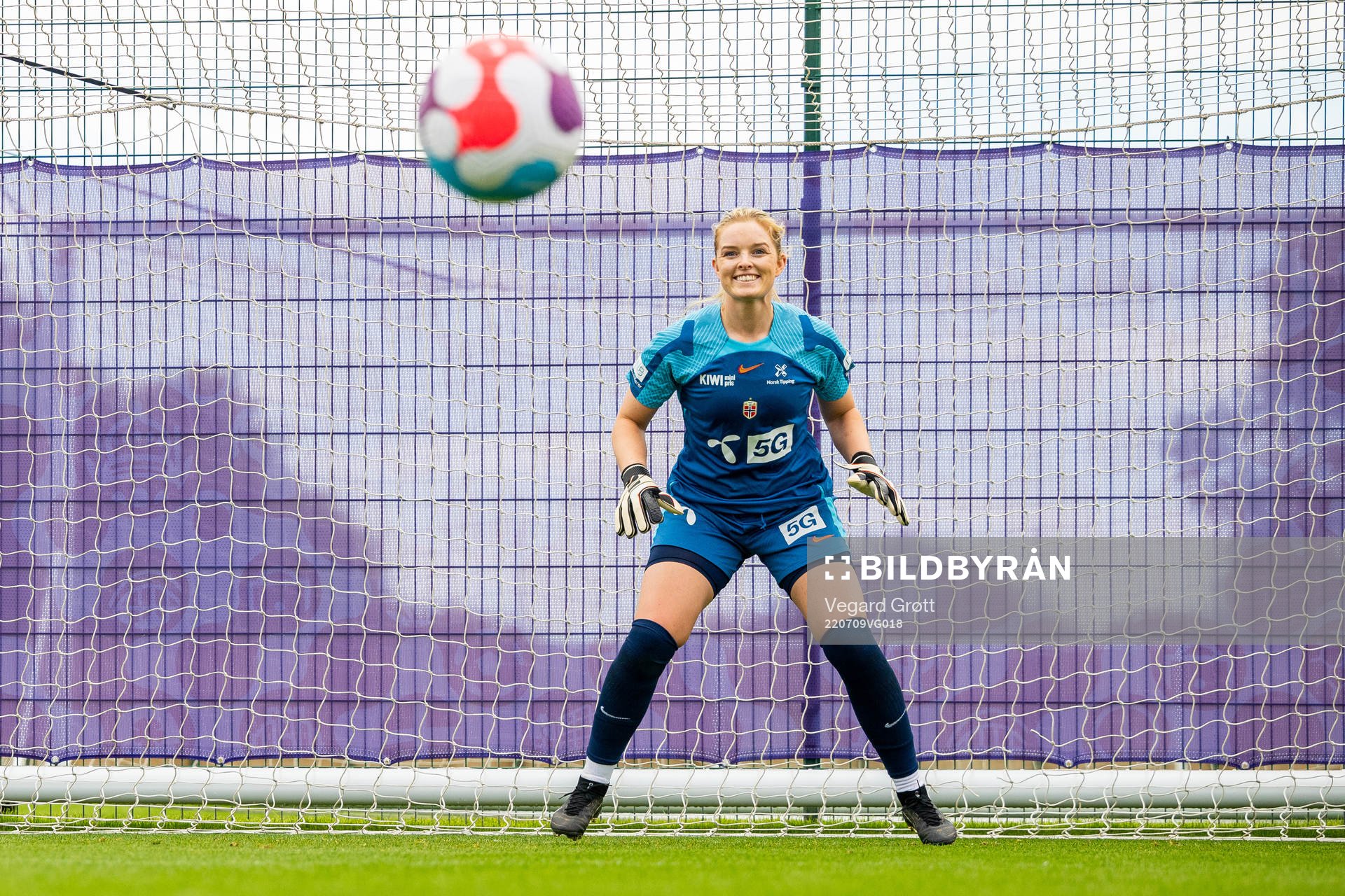 Goalkeeper Guro Pettersen of the Norwegian national